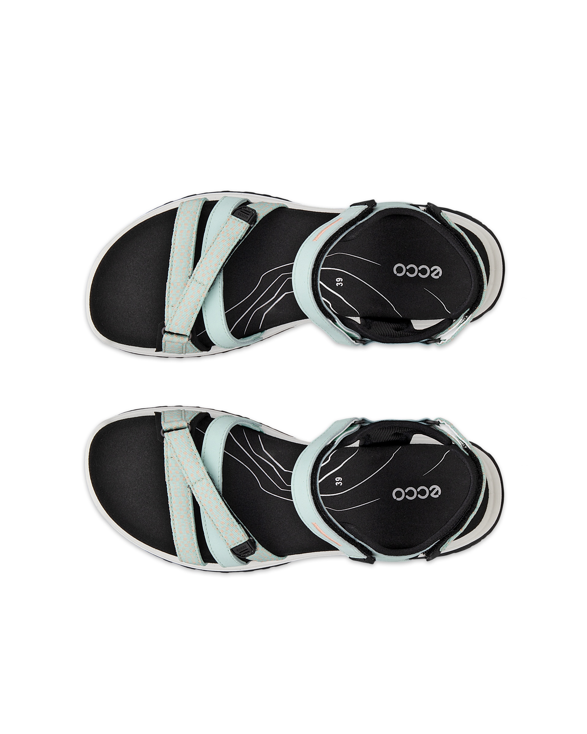 Dámské nubukové páskové sandály ECCO® Offroad Roam - Zelená - Top left pair