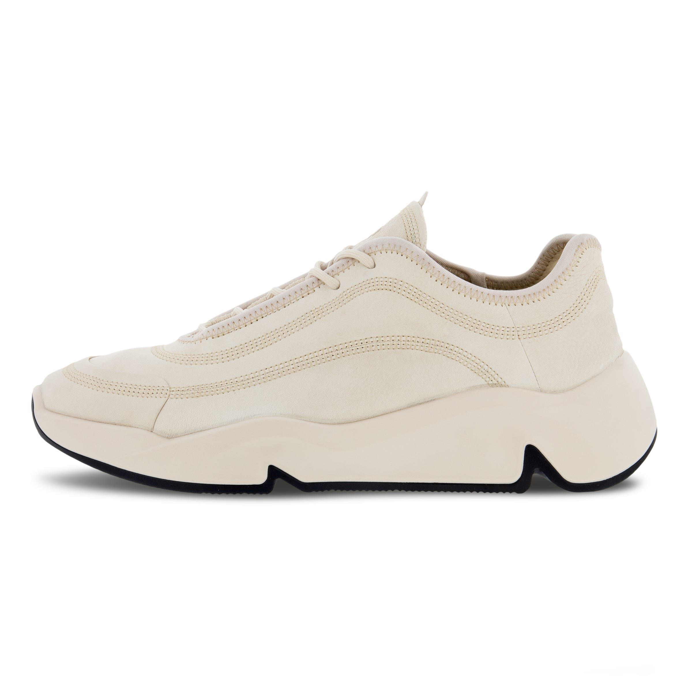 Men's ECCO® Chunky Sneaker Leather Platform Sneaker - Beige - Inside