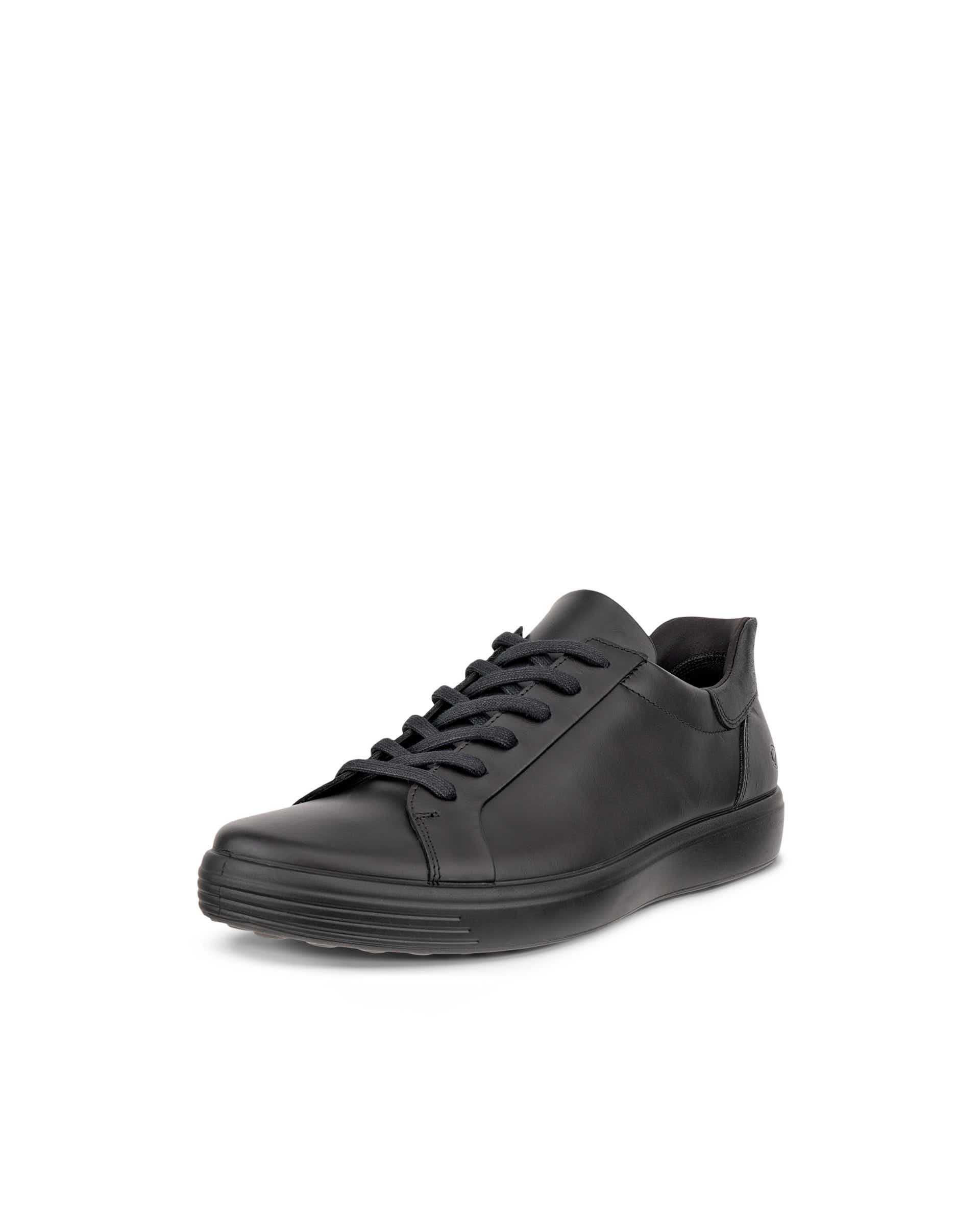 ECCO® SOFT 7 heren leren sneaker - Zwart - Main
