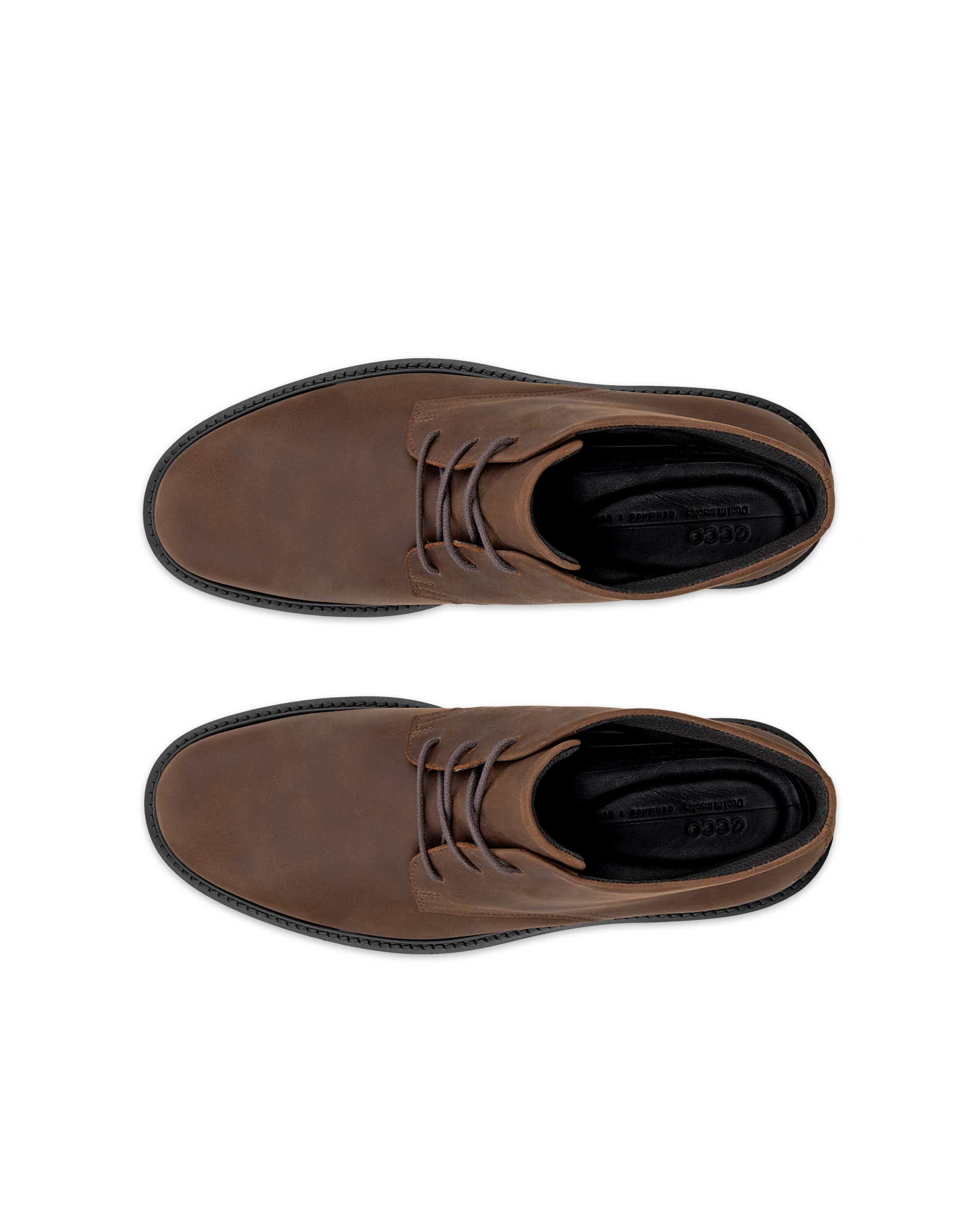 Men's ECCO® Metropole London Nubuck Chukka Boot - Brown - Top left pair