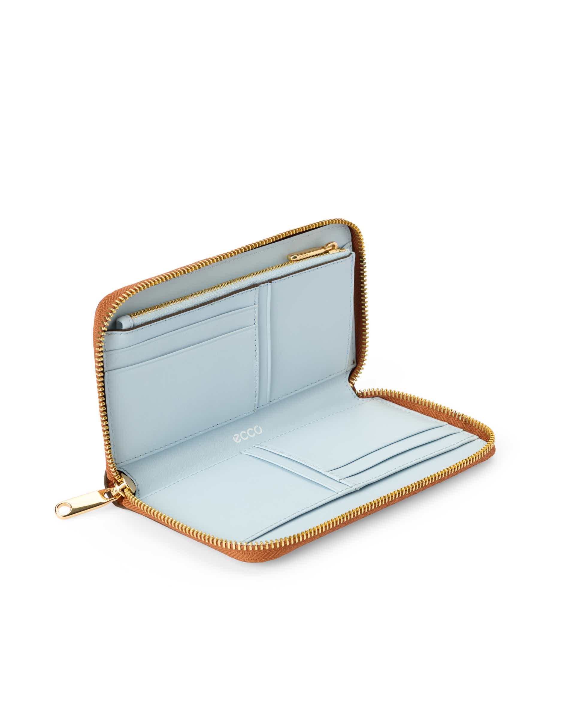 Duży skórzany portfel ECCO® Wallet - Brązowy - Inside