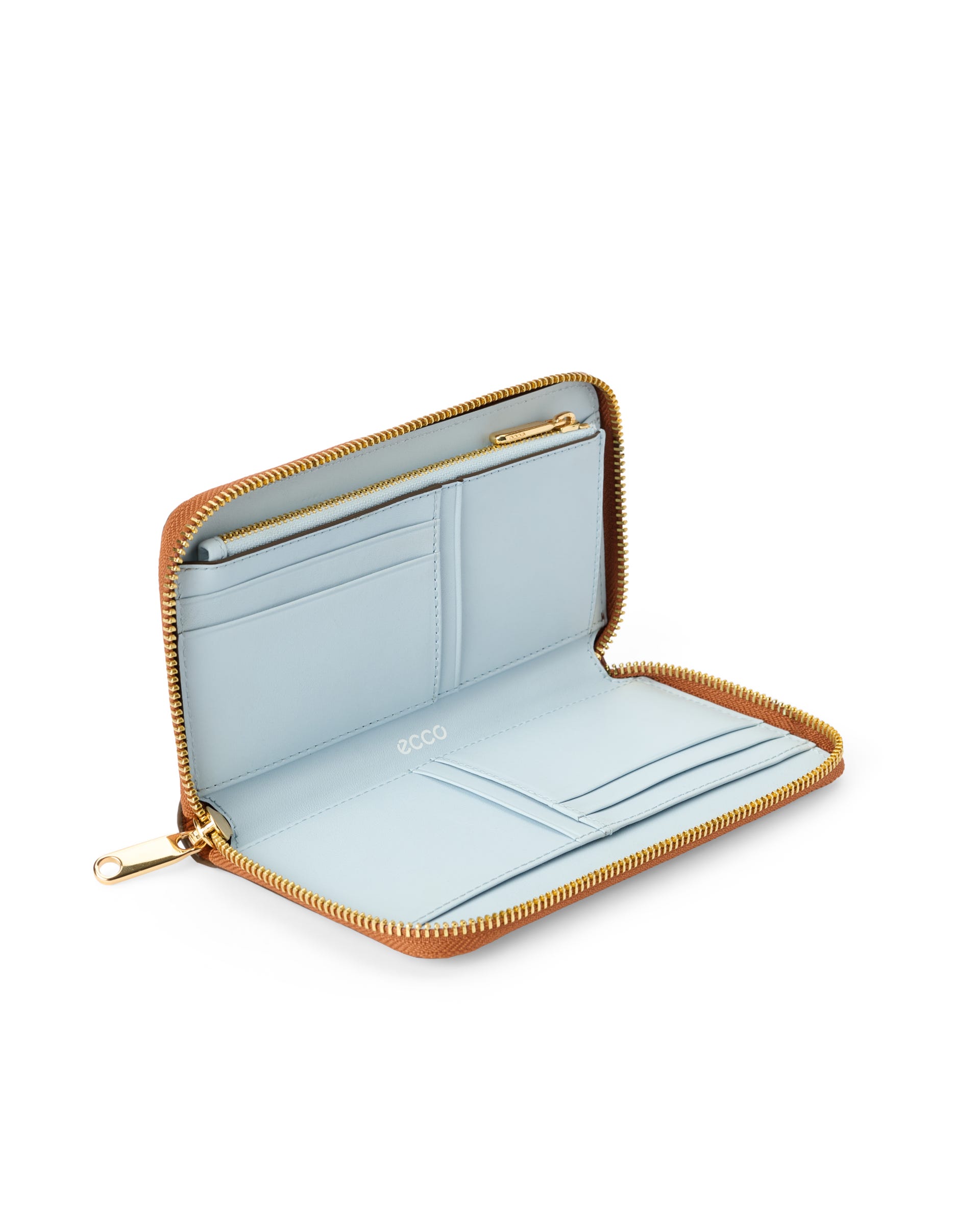 Duży skórzany portfel ECCO® Wallet - Brązowy - Inside