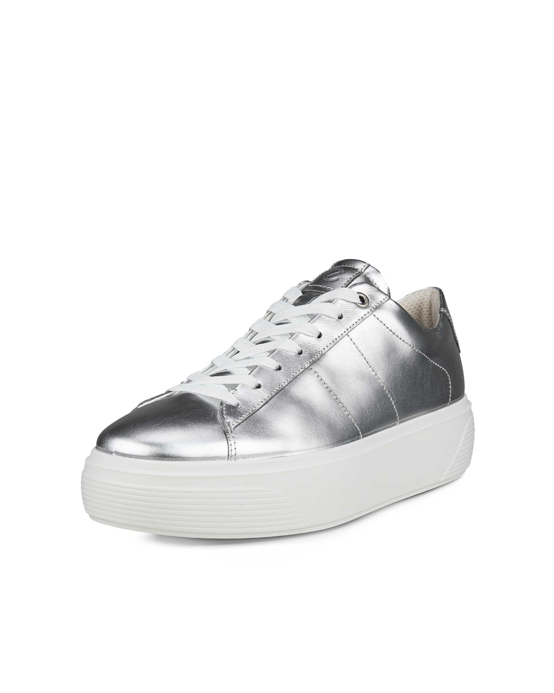 ECCO Street Platform ウィメンズ レザースニーカー - グレー - Main