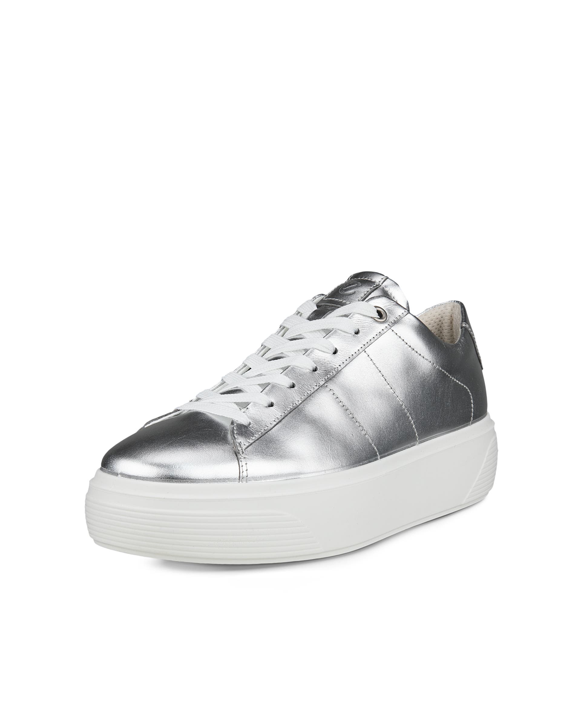 ECCO Street Platform ウィメンズ レザースニーカー - グレー - Main