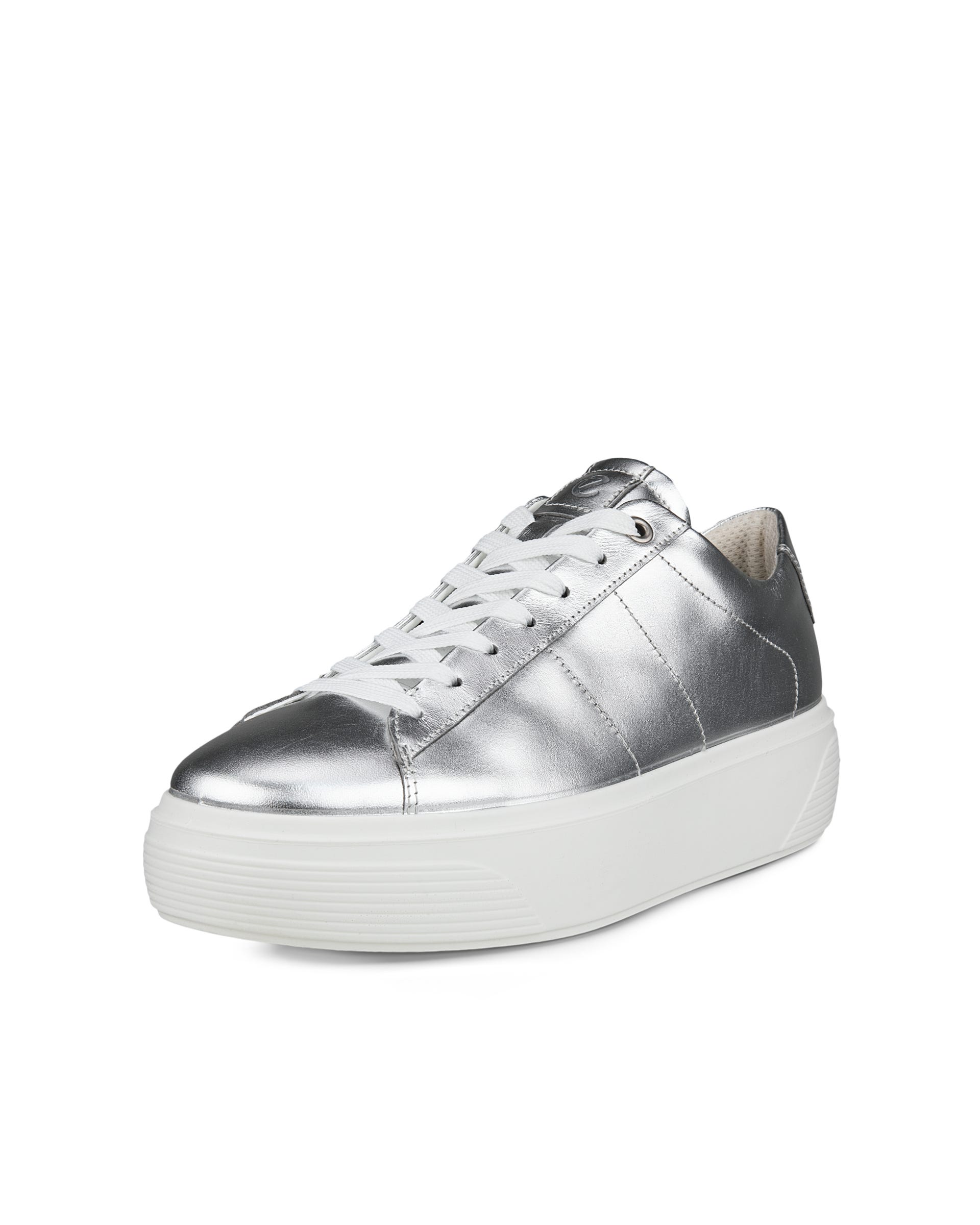 ECCO Street Platform ウィメンズ レザースニーカー - グレー - Main