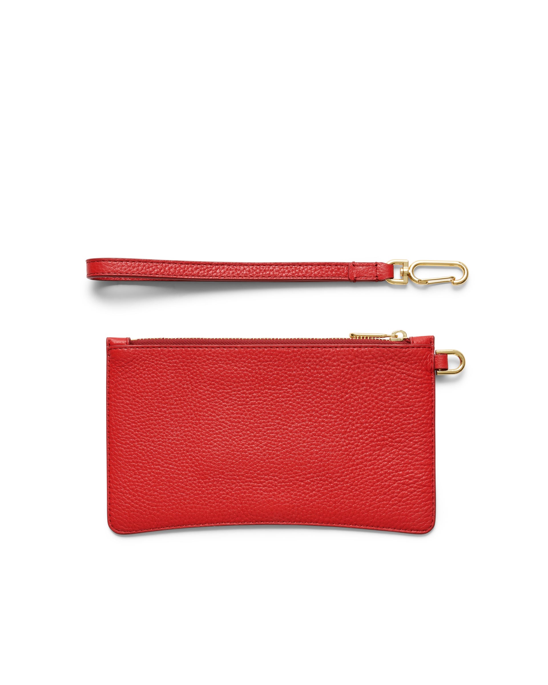 ECCO® Wristlet Pebbled Leather Pouch Bag - Red - Back
