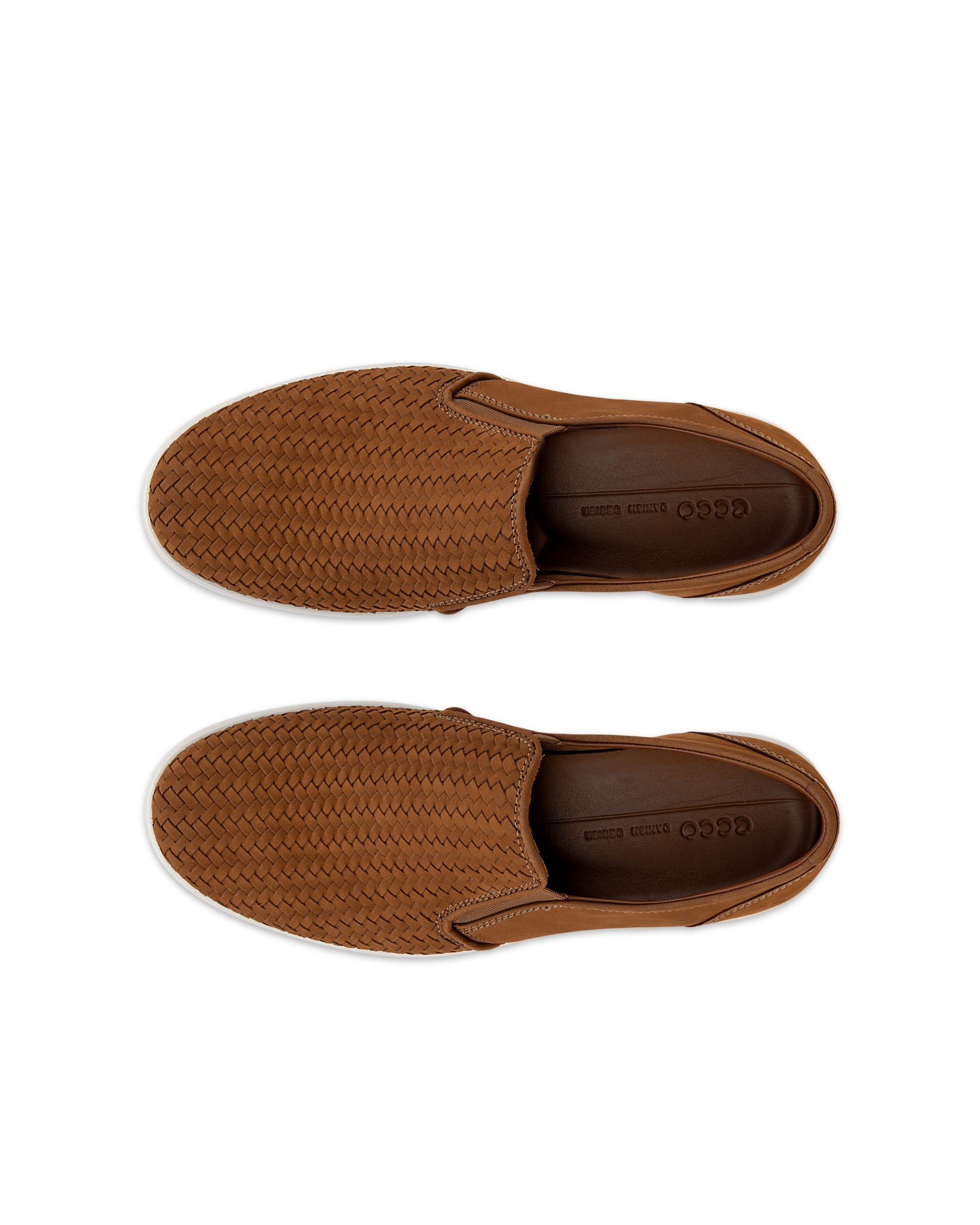 Men's ECCO® Soft 7 Nubuck Sneaker - Brown - Top left pair