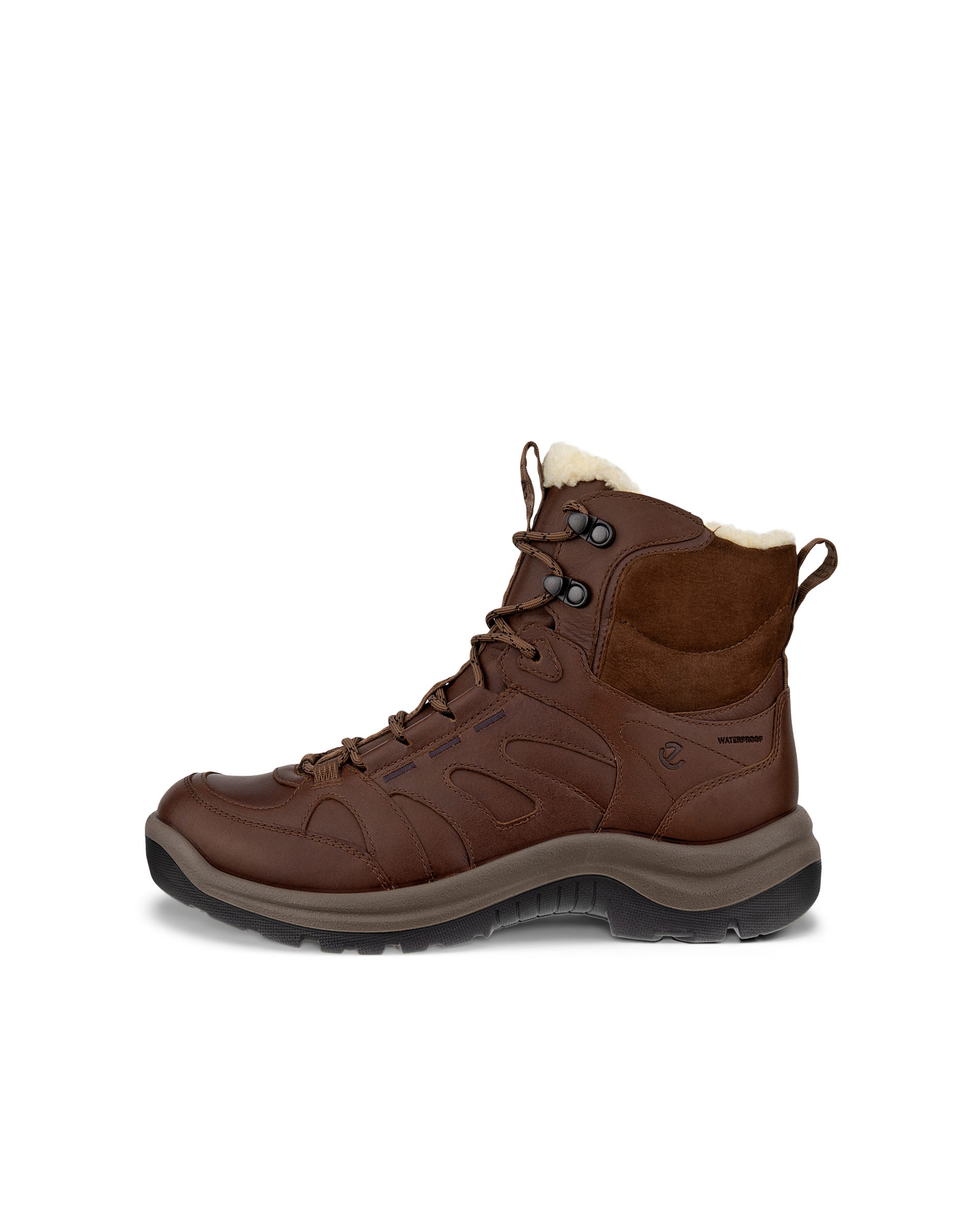 Women's ECCO® Offroad Leather Waterproof Mid-Cut Outdoor Boot - Brown - Outside
