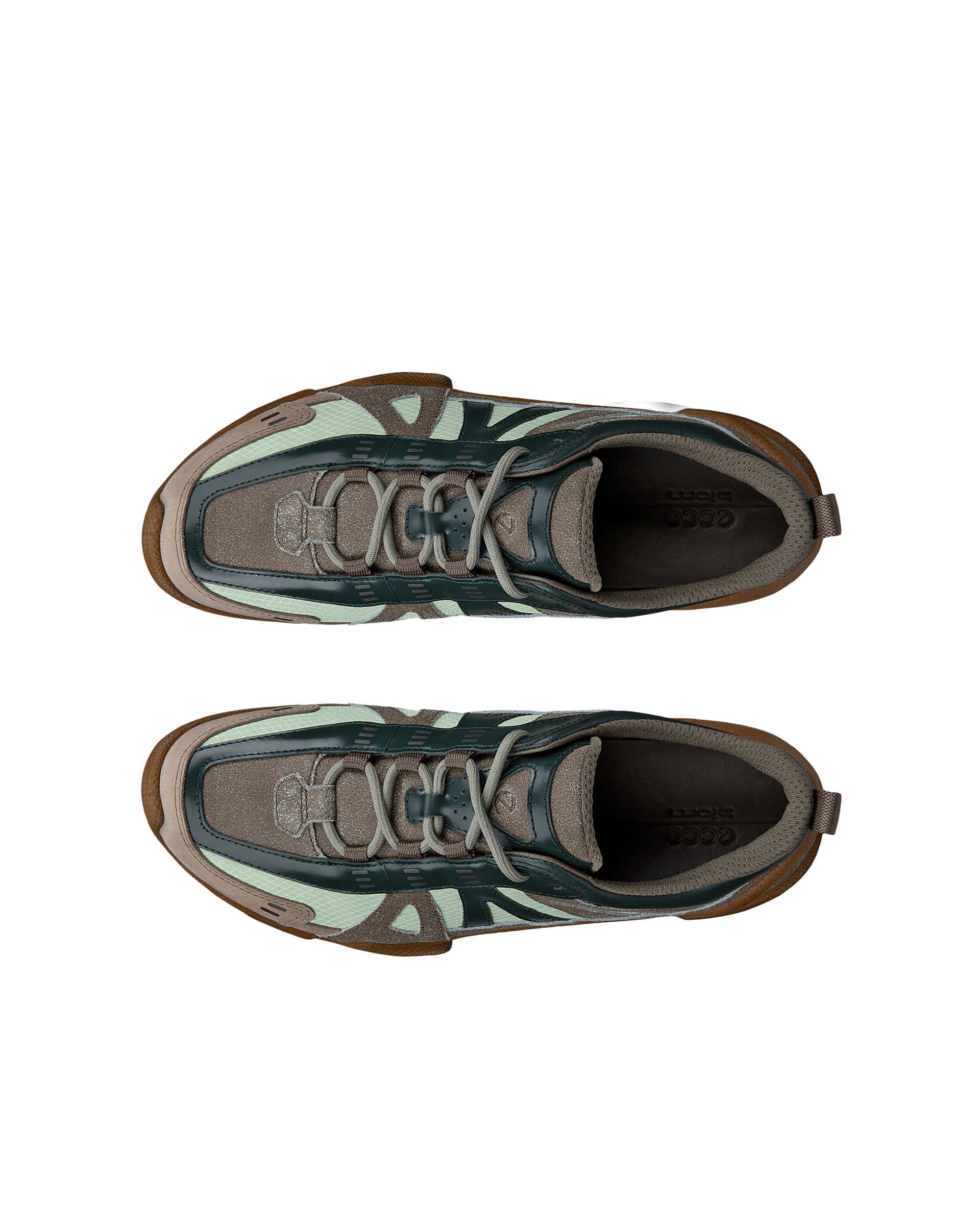 ECCO® BIOM C-Trail baskets de plein air en cuir pour femme - Vert - Top left pair