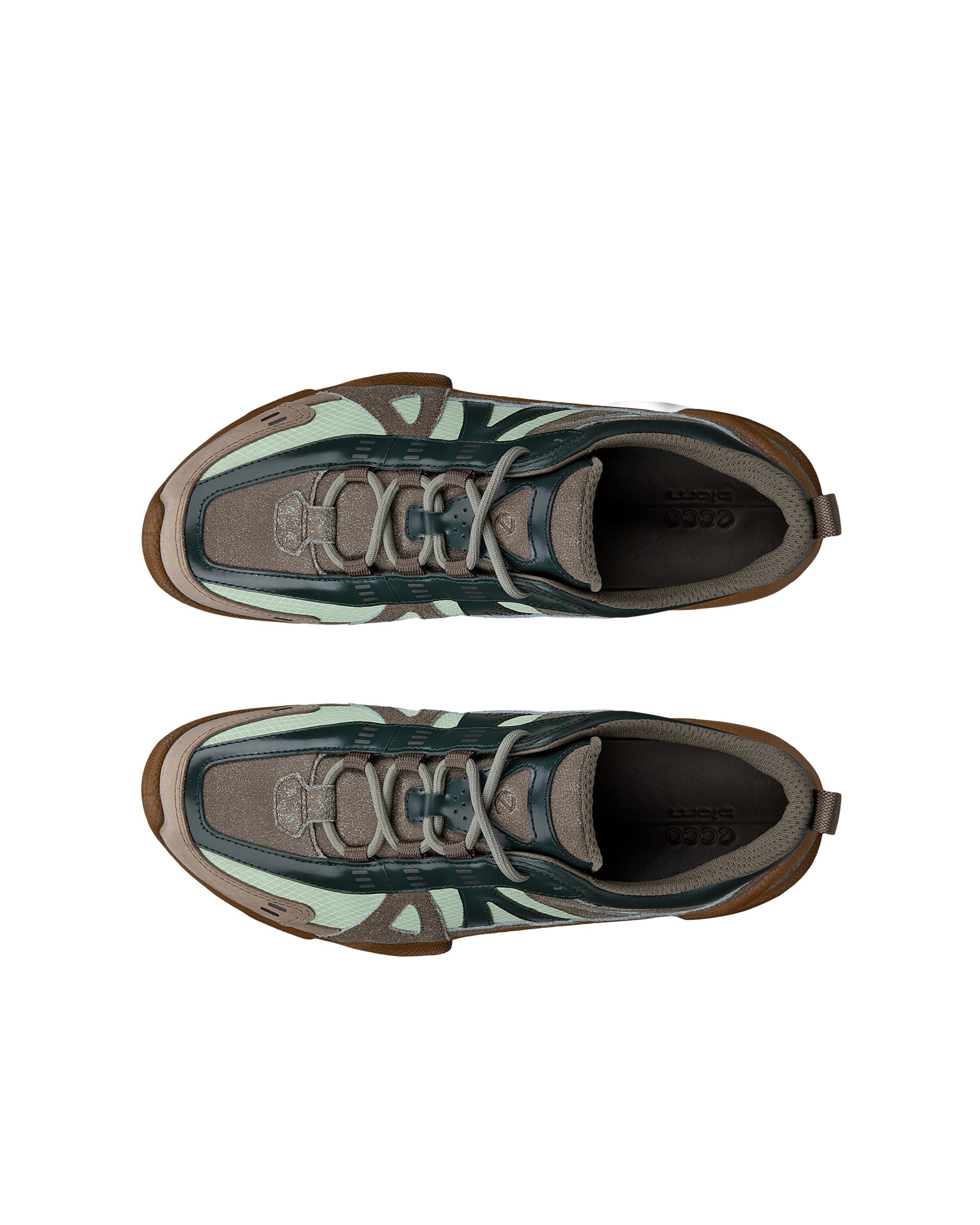 ECCO® BIOM C-Trail baskets de plein air en cuir pour femme - Vert - Top left pair