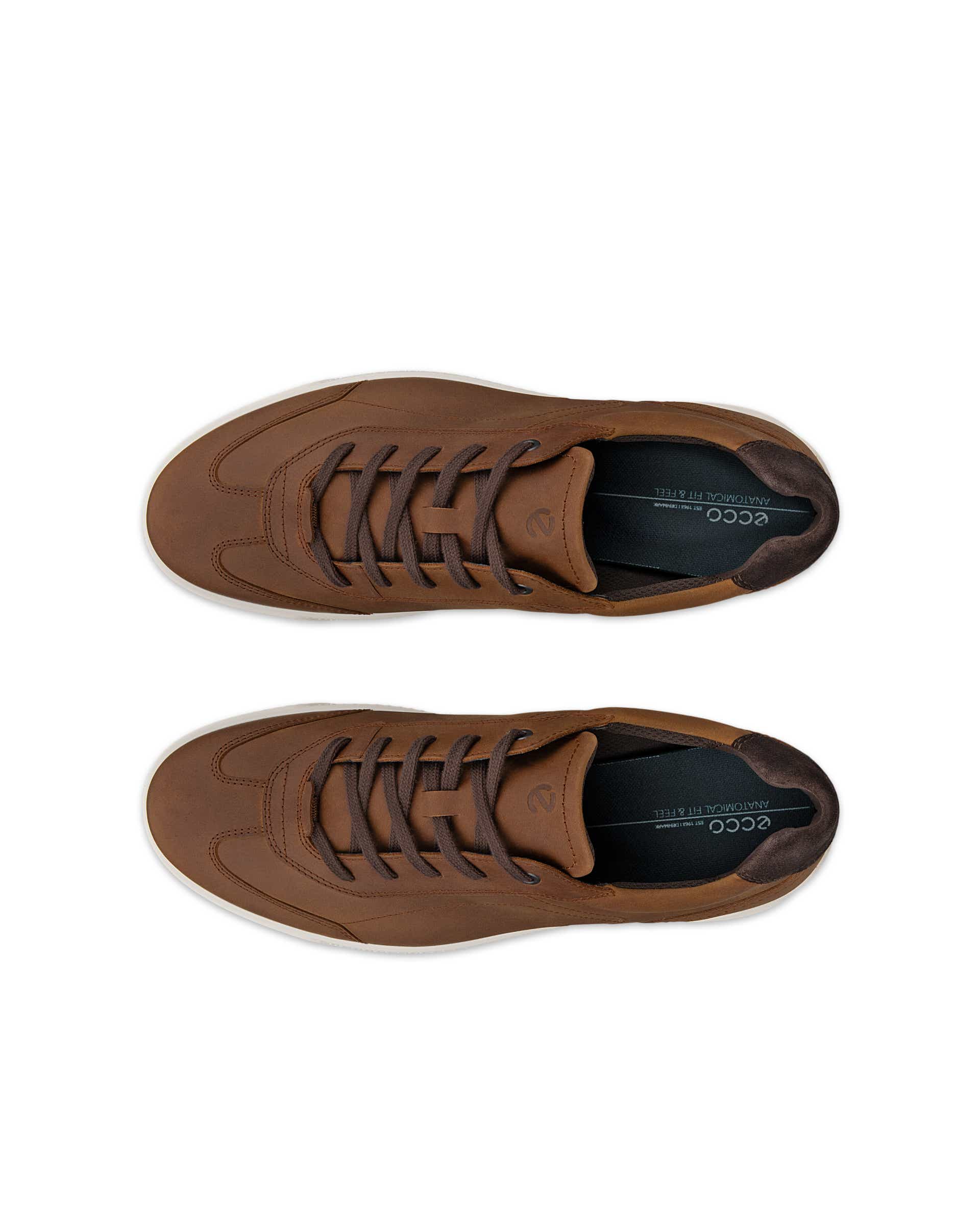 ECCO® BYWAY sko i nubuck med snørebånd til herrer - Brun - Top left pair