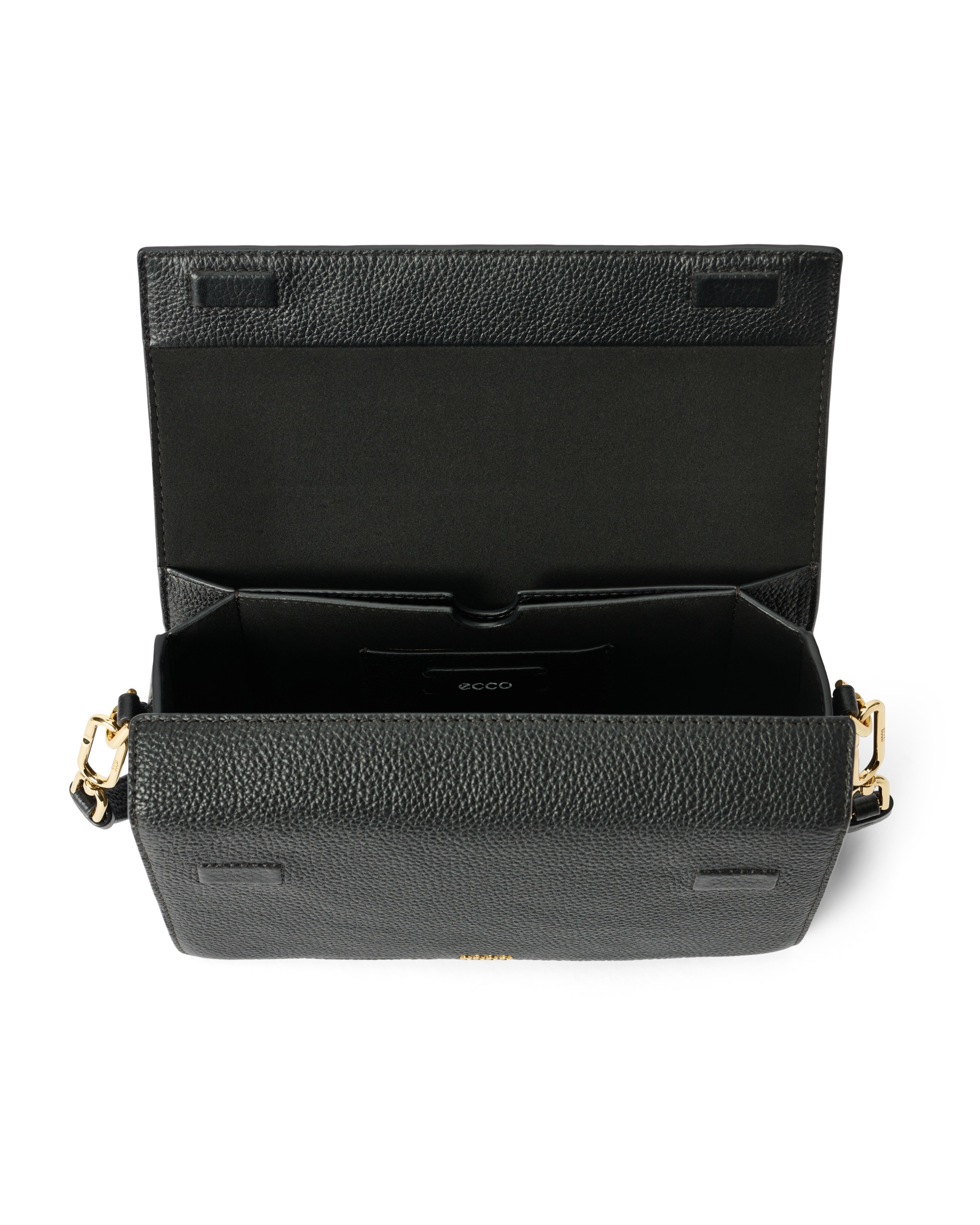 ECCO® Pinch Bag kožna torba preko ramena - Crna - Inside