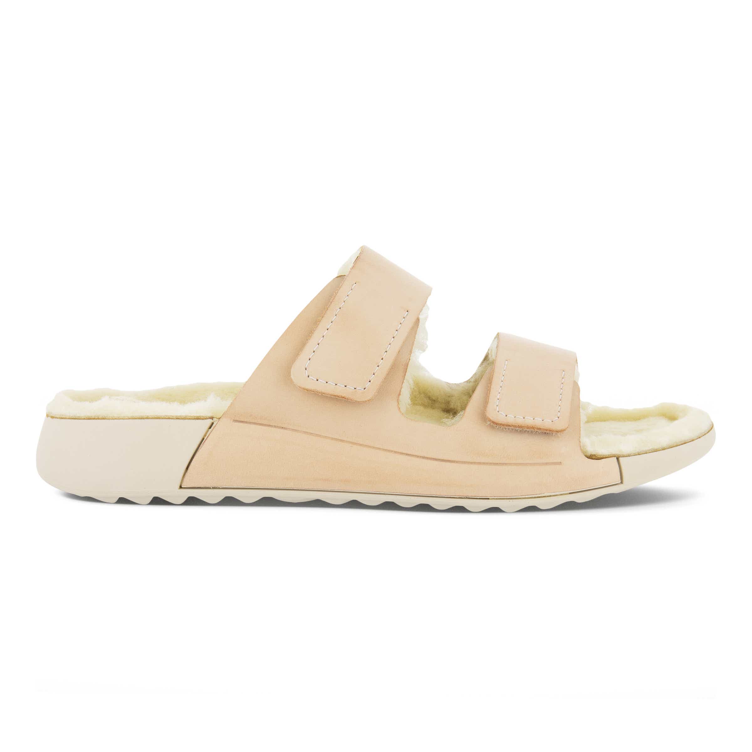 ECCO Cozmo Sandal Fluffy ウィメンズ ヌバック2ストラップサンダル - ピンク - Outside