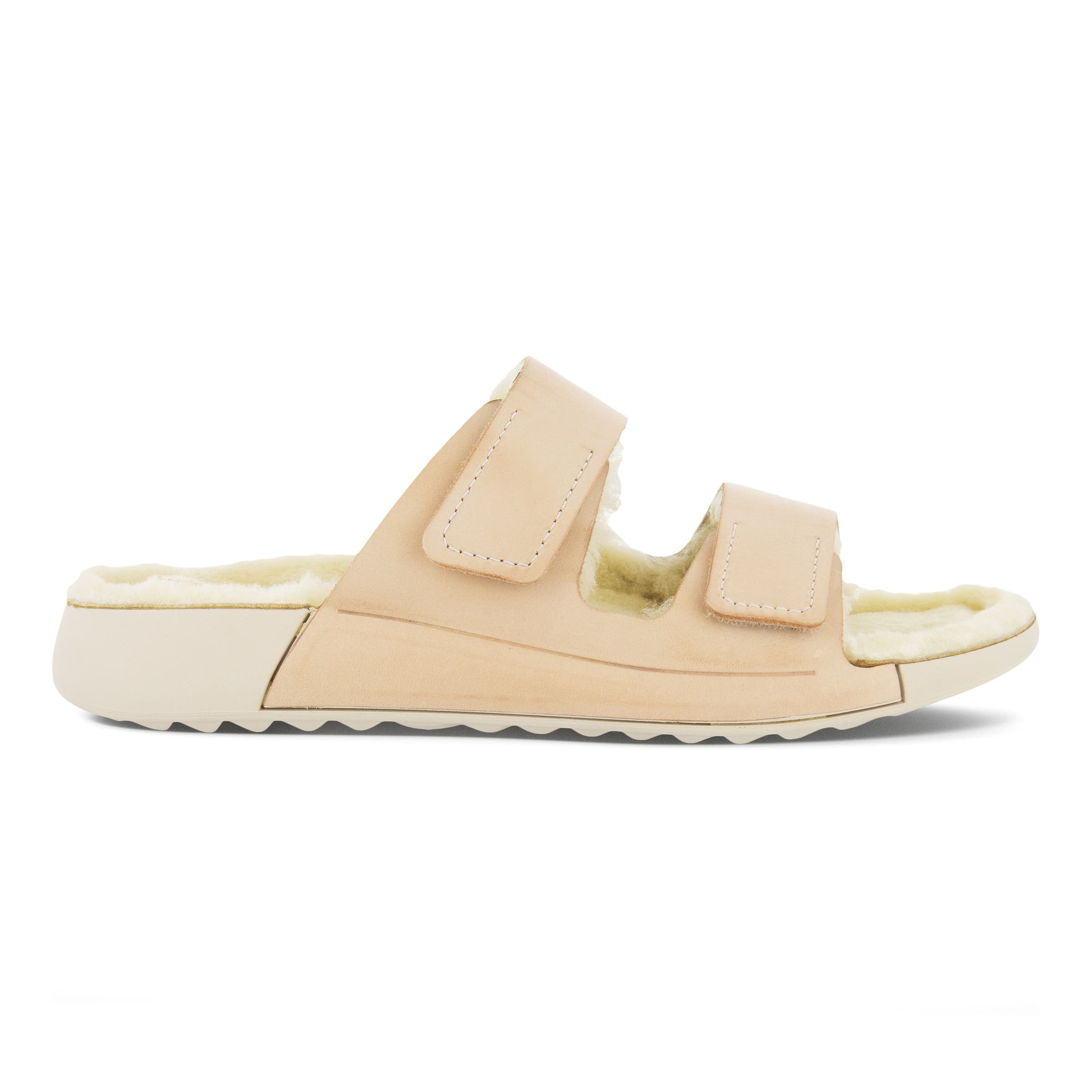 ECCO Cozmo Sandal Fluffy ウィメンズ ヌバック2ストラップサンダル - ピンク - Outside