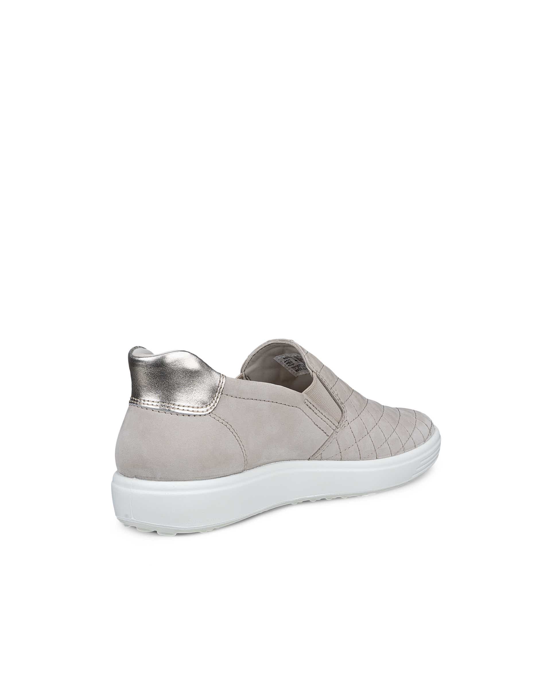 Women's ECCO® Soft 7 Leather Sneaker - Beige - Back