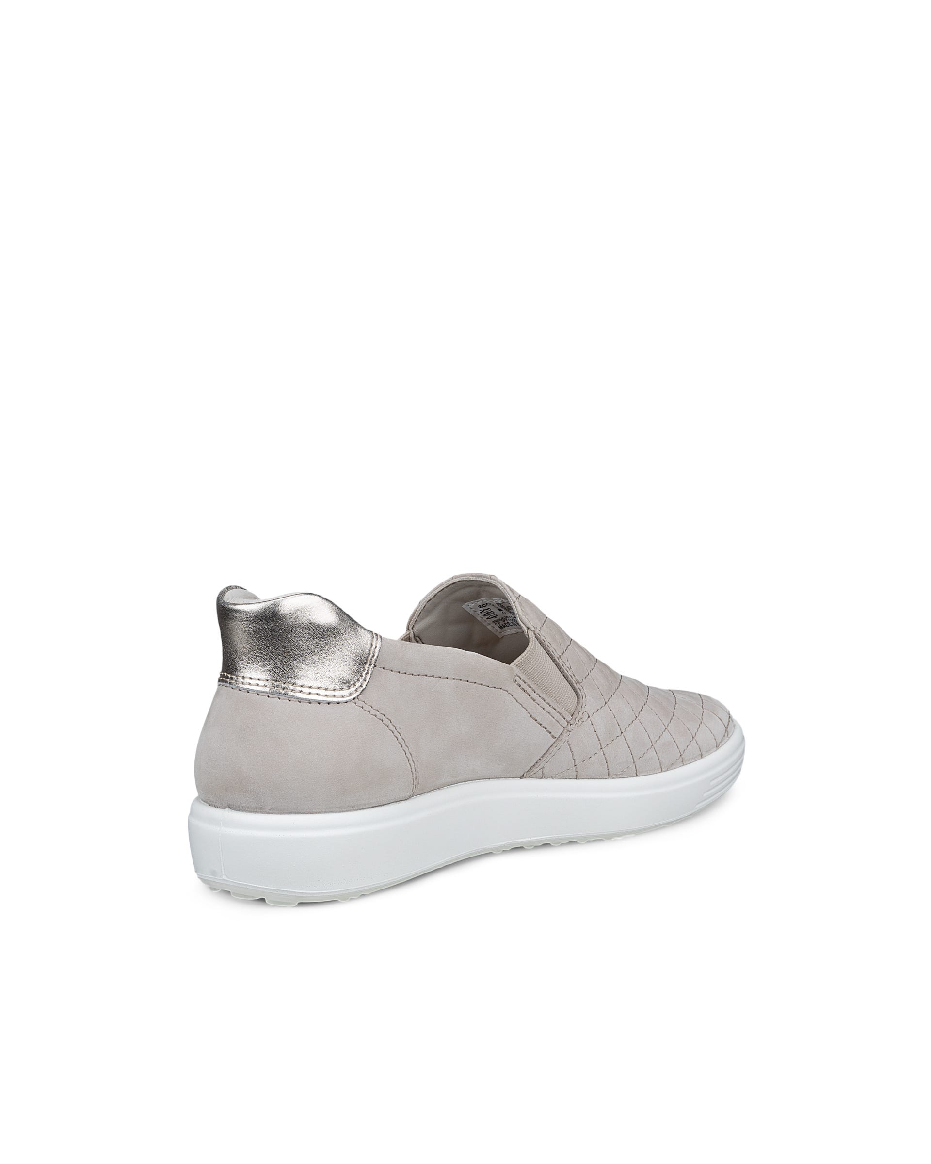 Women's ECCO® Soft 7 Leather Sneaker - Beige - Back