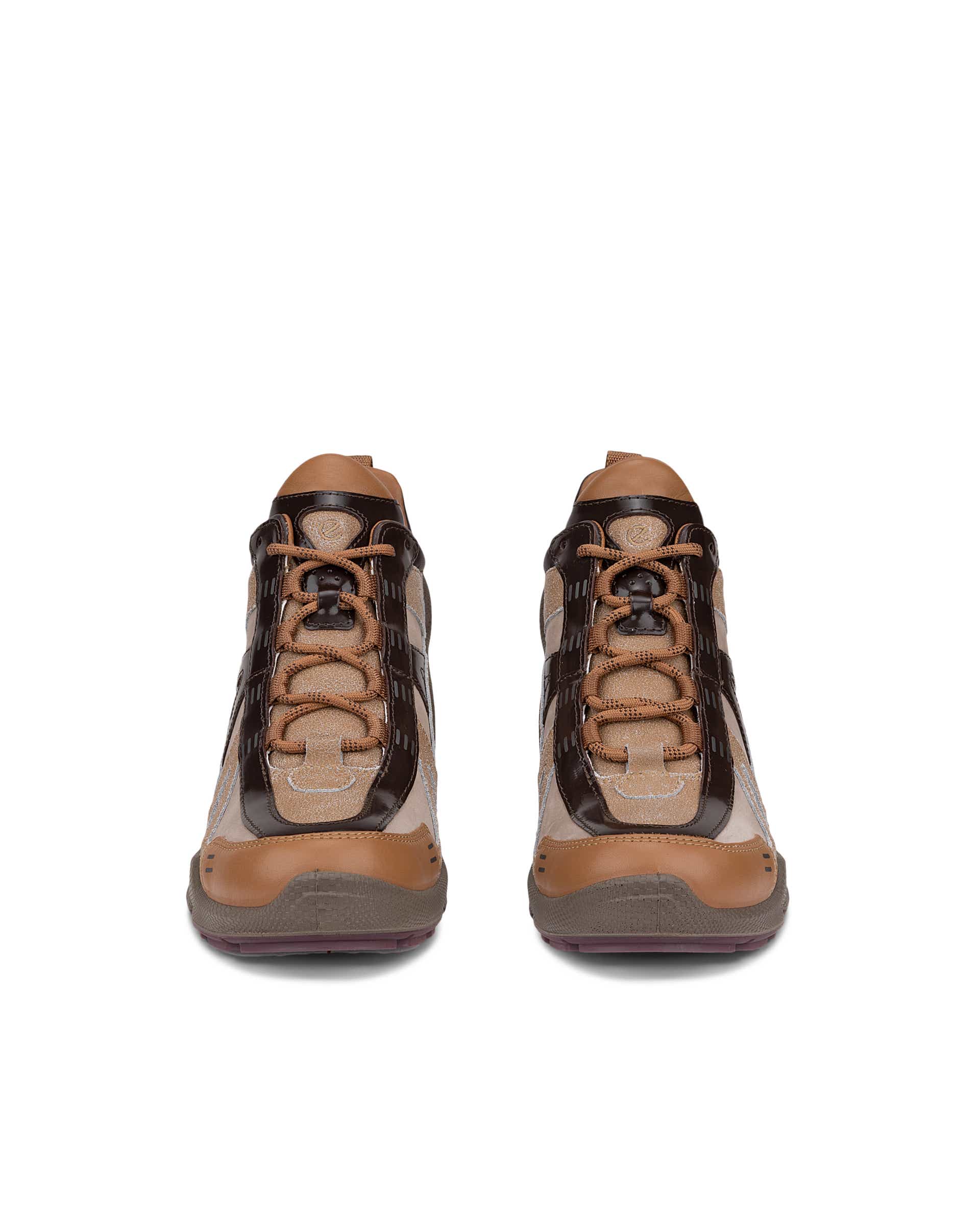 Women's ECCO® Biom C 65 Leather High-Heeled Shoe - Brown - Front pair