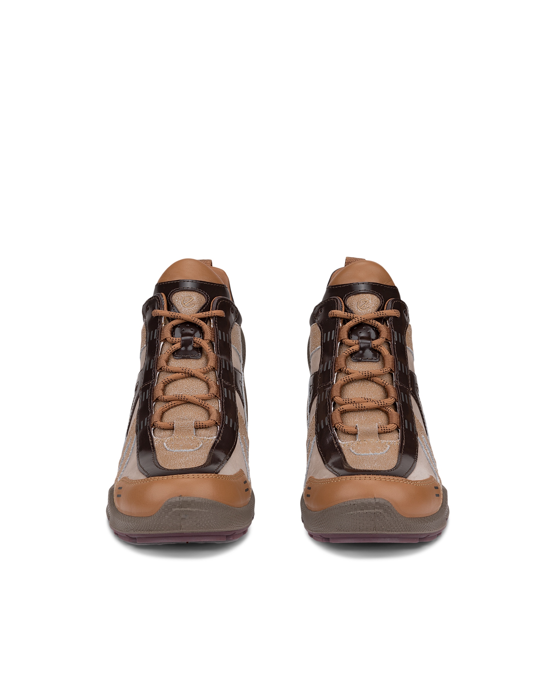 Women's ECCO® Biom C 65 Leather High-Heeled Shoe - Brown - Front pair