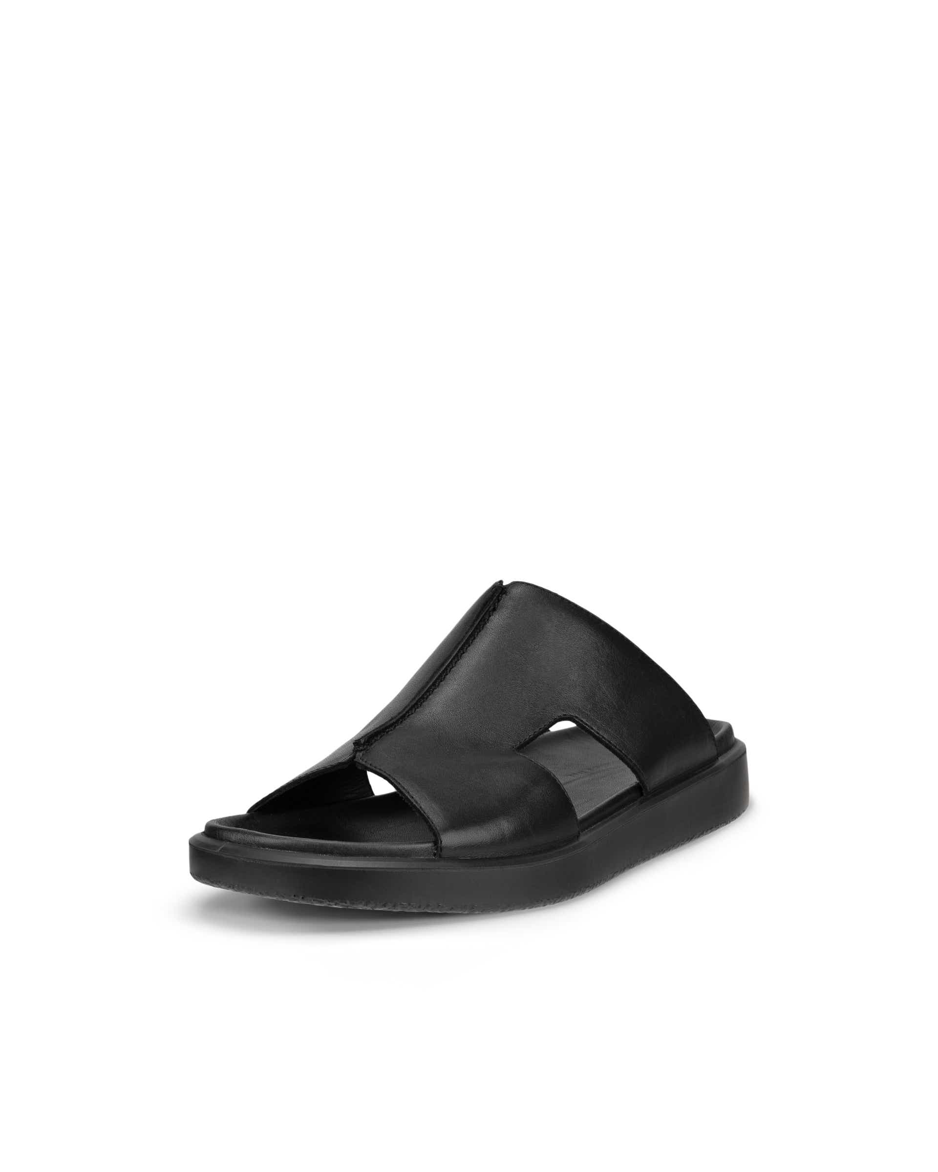 ECCO Flowt LX メンズ レザーフラットサンダル | ブラック