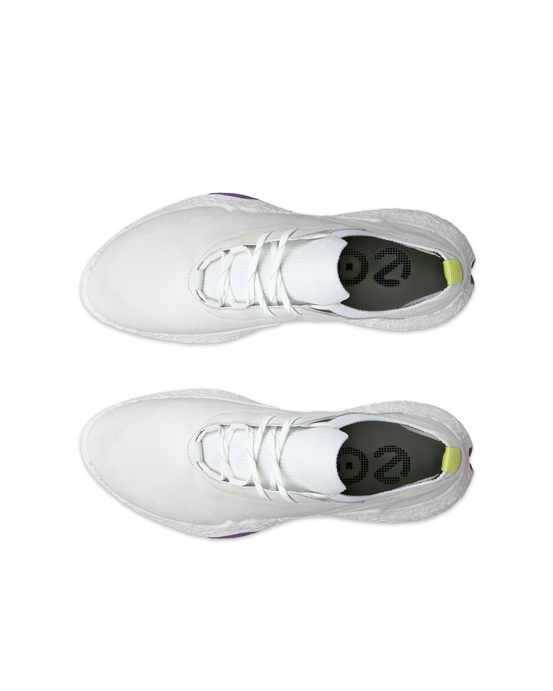 ECCO GOLF BIOM H5 LACE Women ウィメンズ レザーウォータープルーフゴルフシューズ - ホワイト - Top left pair