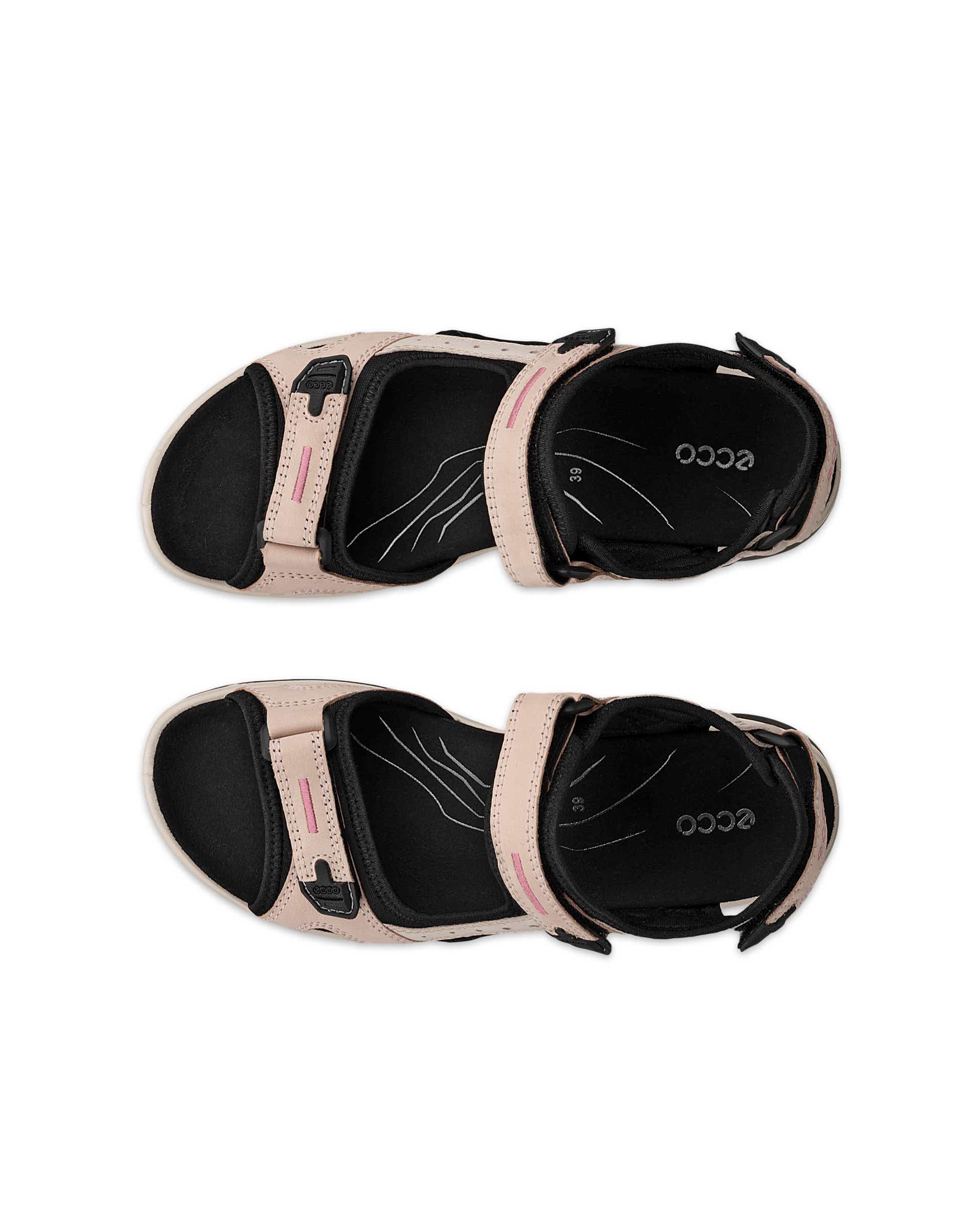 Women's ECCO® Offroad Nubuck Outdoor Sandal - Pink - Top left pair