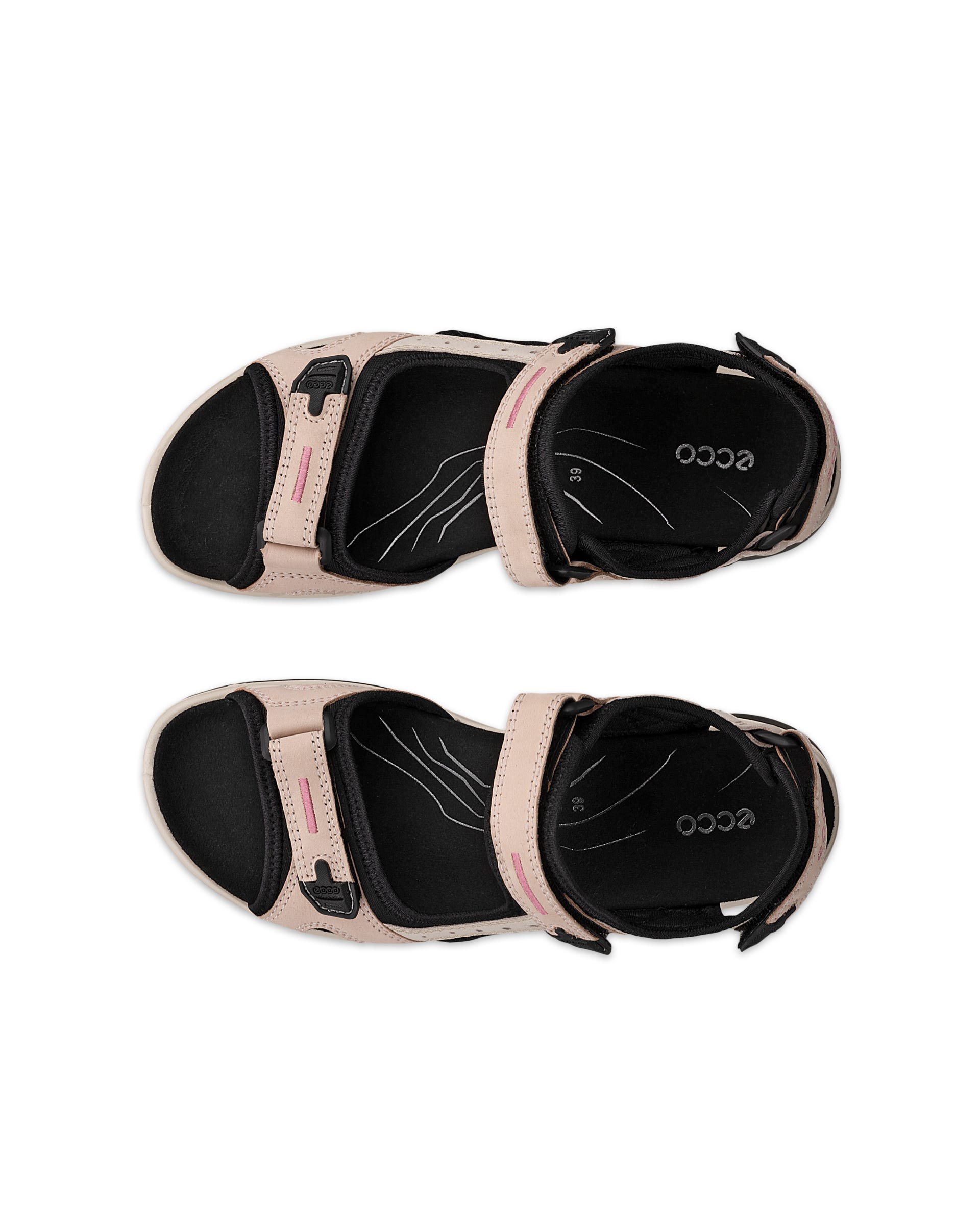 Women's ECCO® Offroad Nubuck Outdoor Sandal - Pink - Top left pair