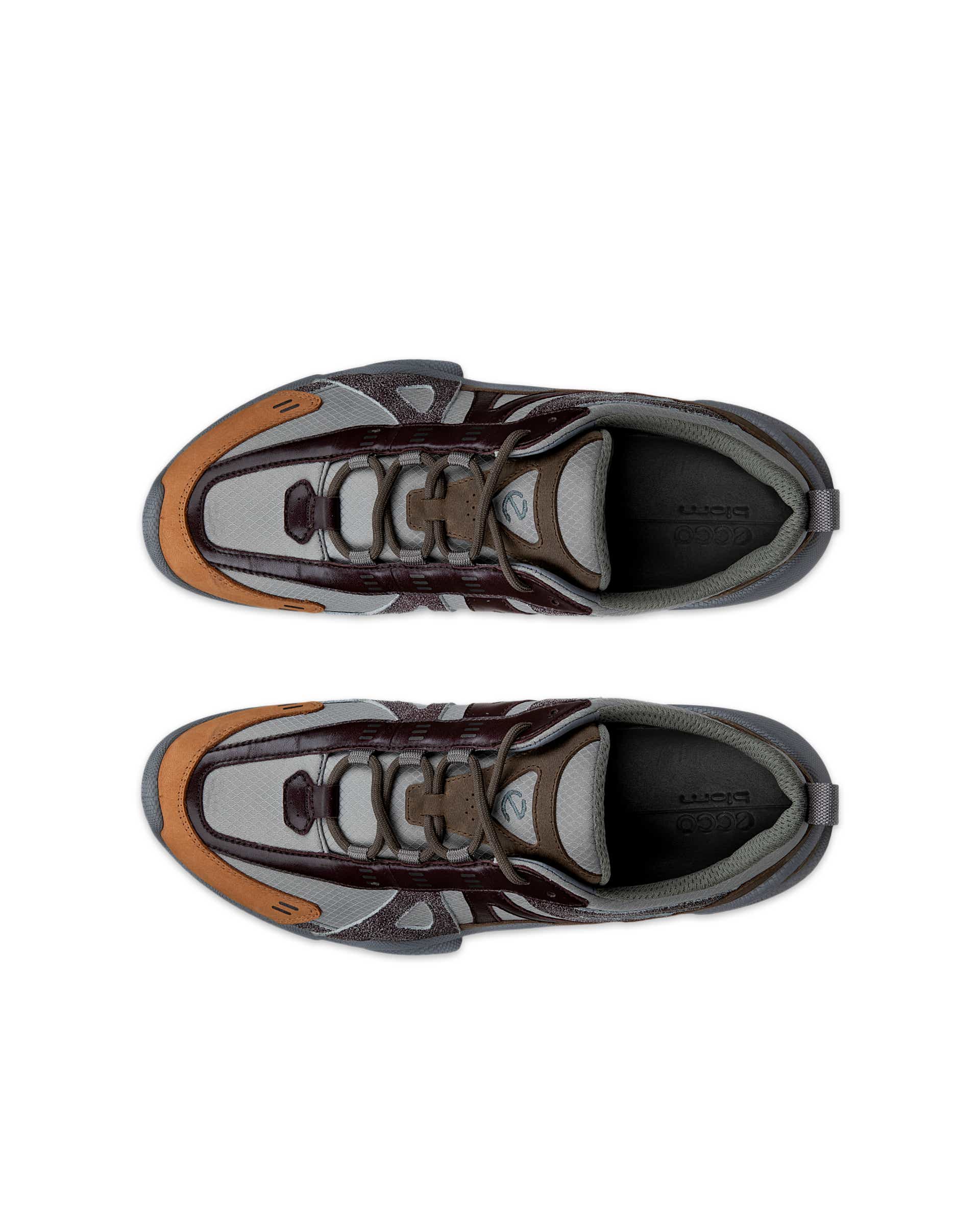 ECCO® BIOM C-Trail baskets de plein air en cuir pour homme - Gris - Top left pair