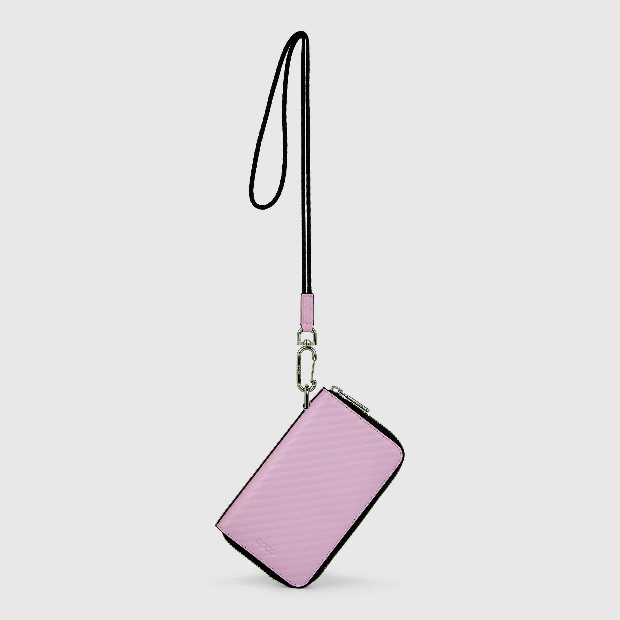 ECCO® Groove Leather Large Phone Wallet - Pink - Main
