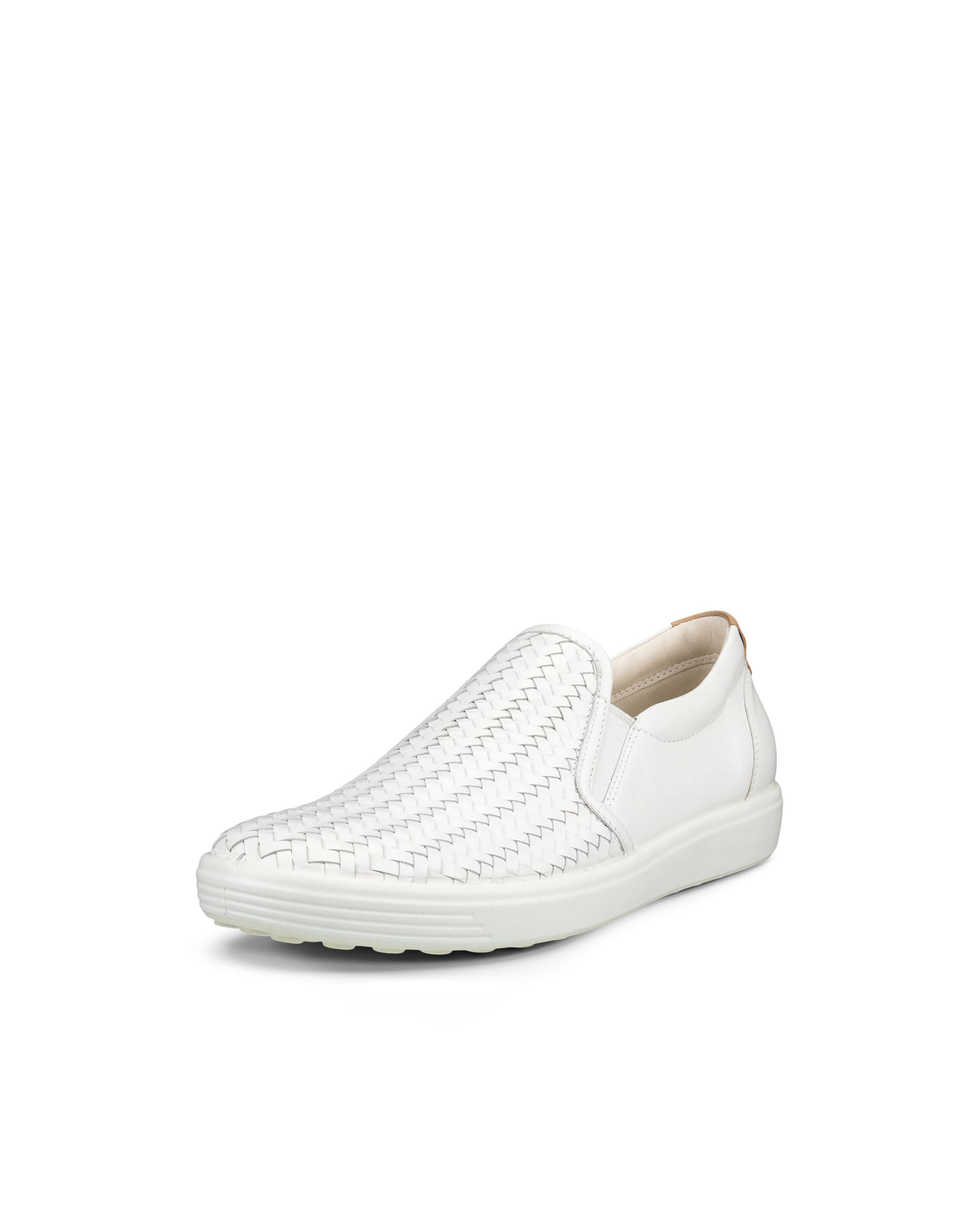 Women's ECCO® Soft 7 Leather Slip-On - White - Main