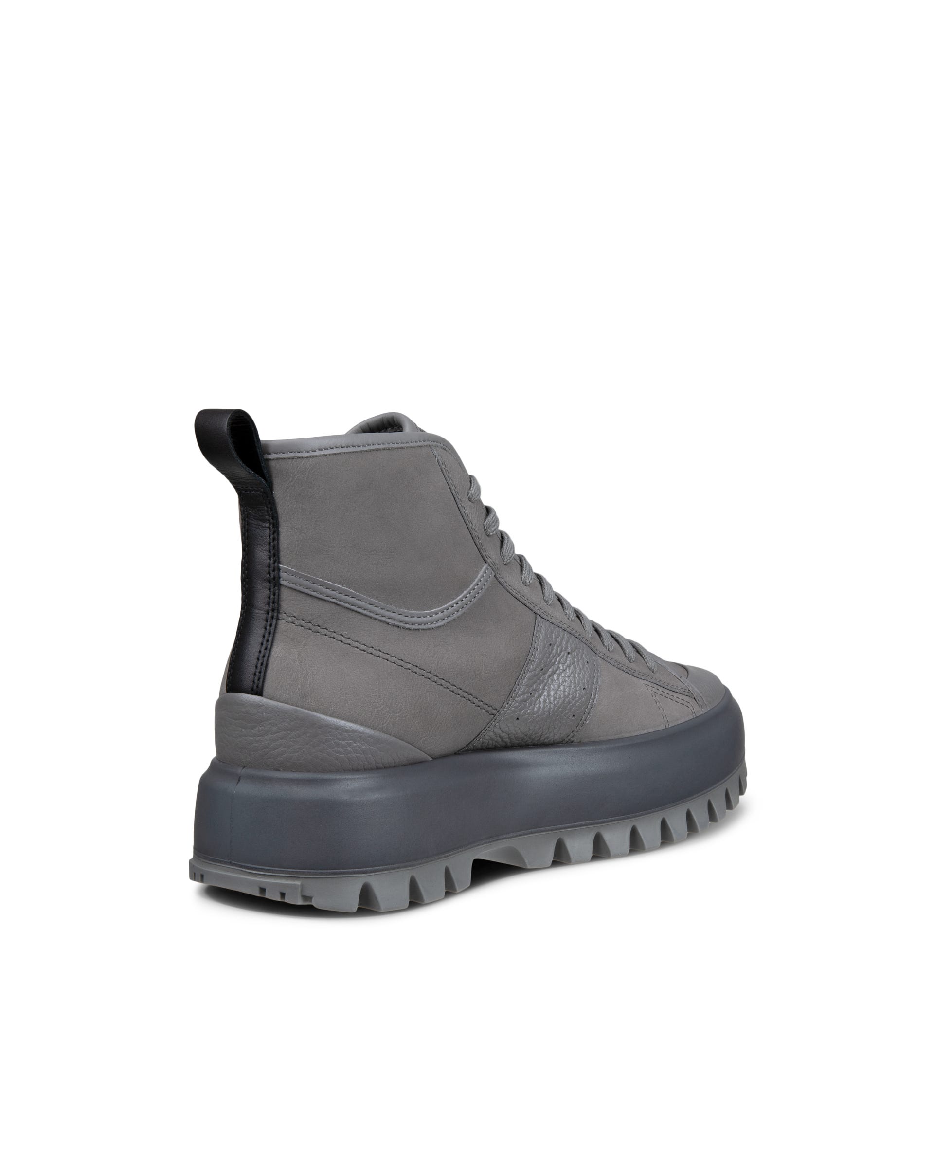 Men's ECCO® Street Ace Rugged Nubuck Gore-Tex High-Top Sneaker - Grey - Back