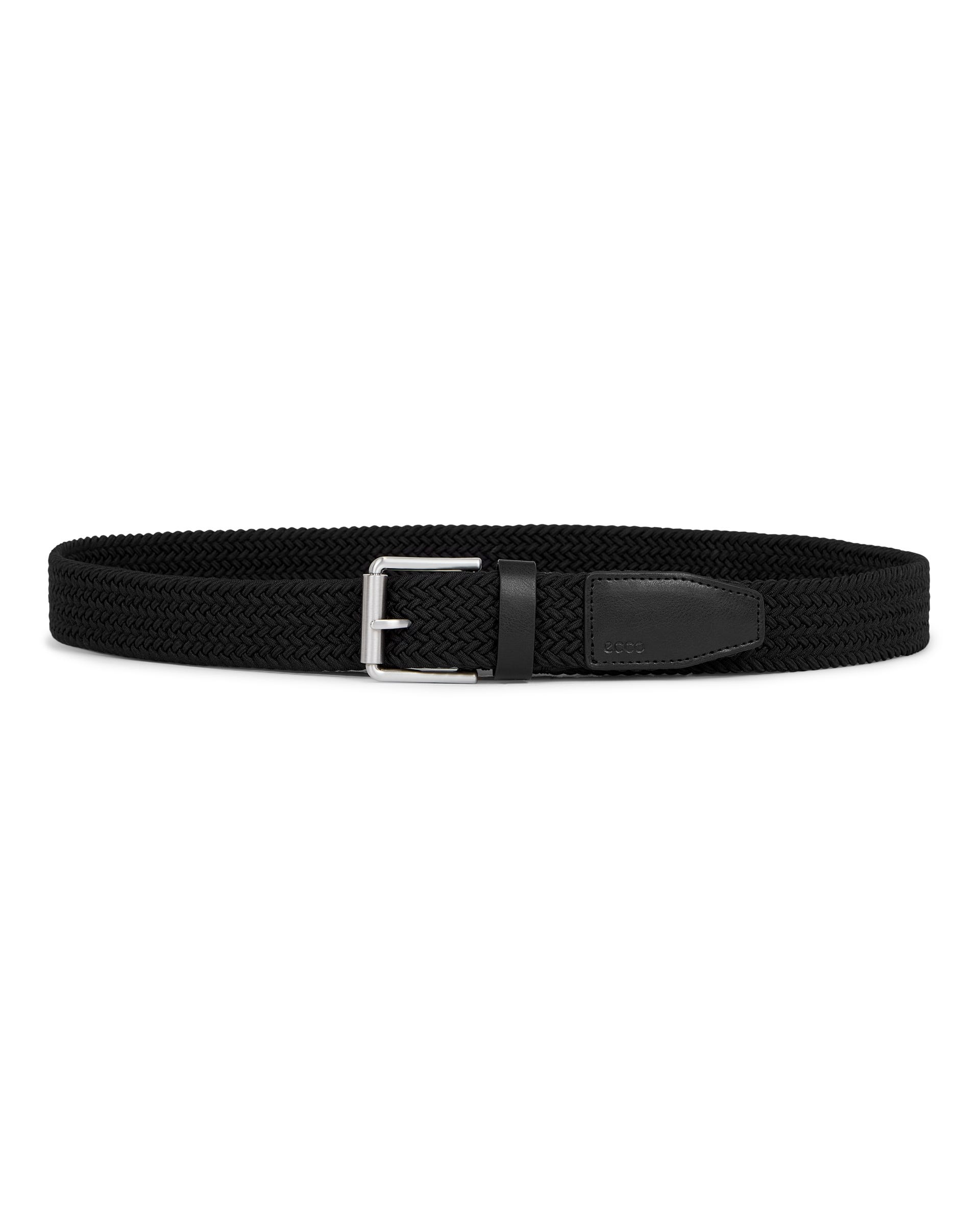 Men's ECCO® Textile Formal Braided Belt - Black - Main