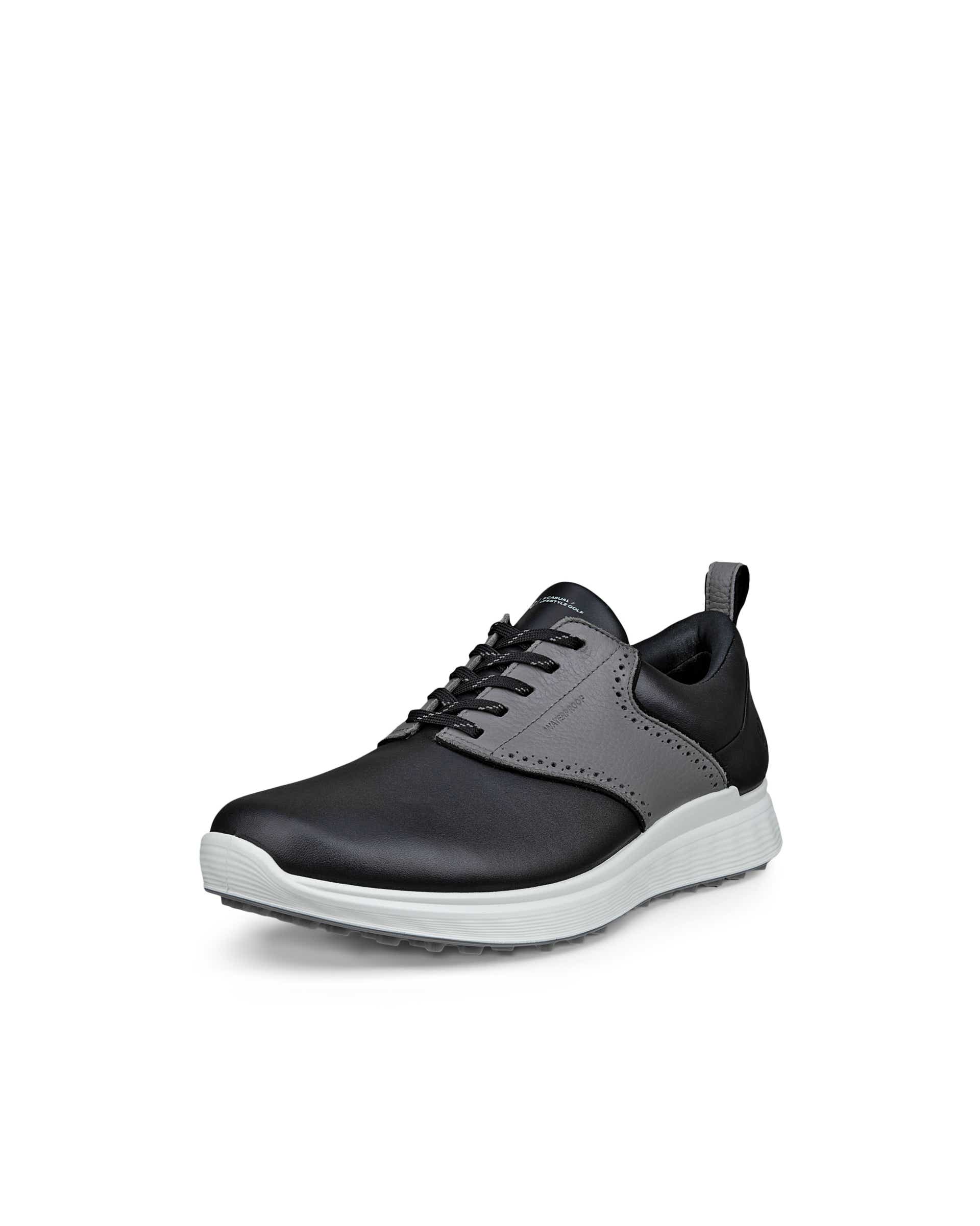 ECCO GOLF S-CASUAL LACE Men メンズ レザーウォータープルーフゴルフシューズ - ブラック - Main