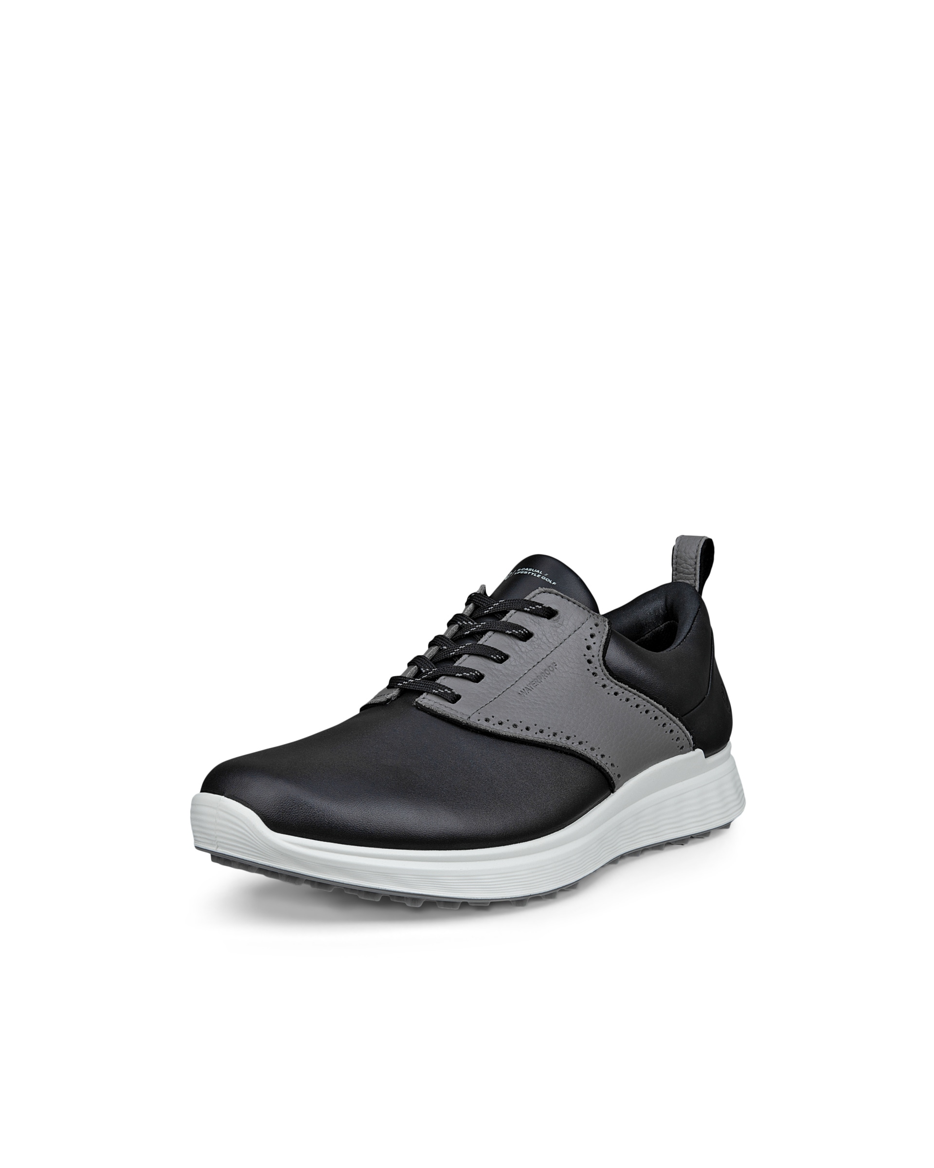 ECCO GOLF S-CASUAL LACE Men メンズ レザーウォータープルーフゴルフシューズ - ブラック - Main