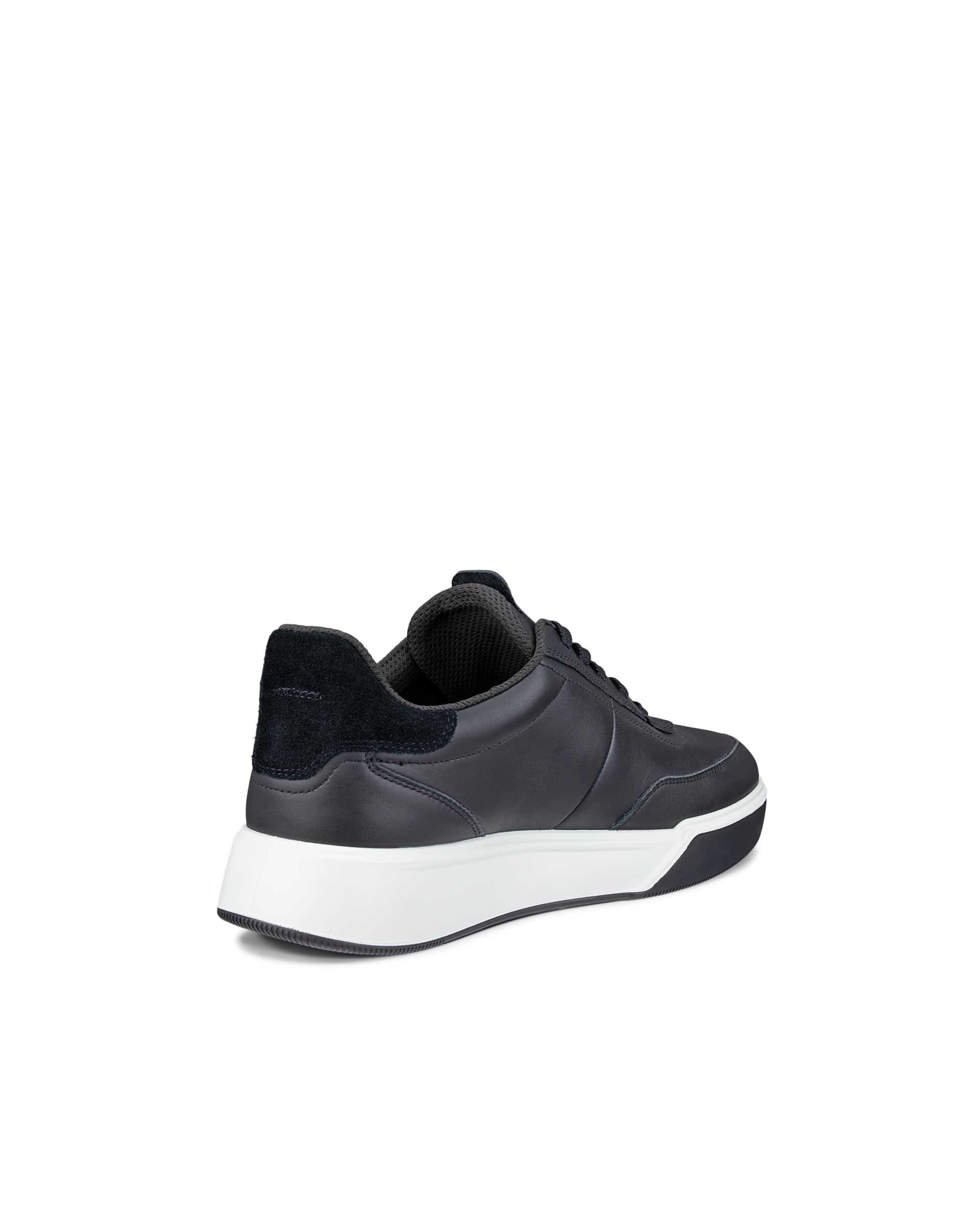 Men's ECCO® STREET COURT Leather Sneaker - Black - Back