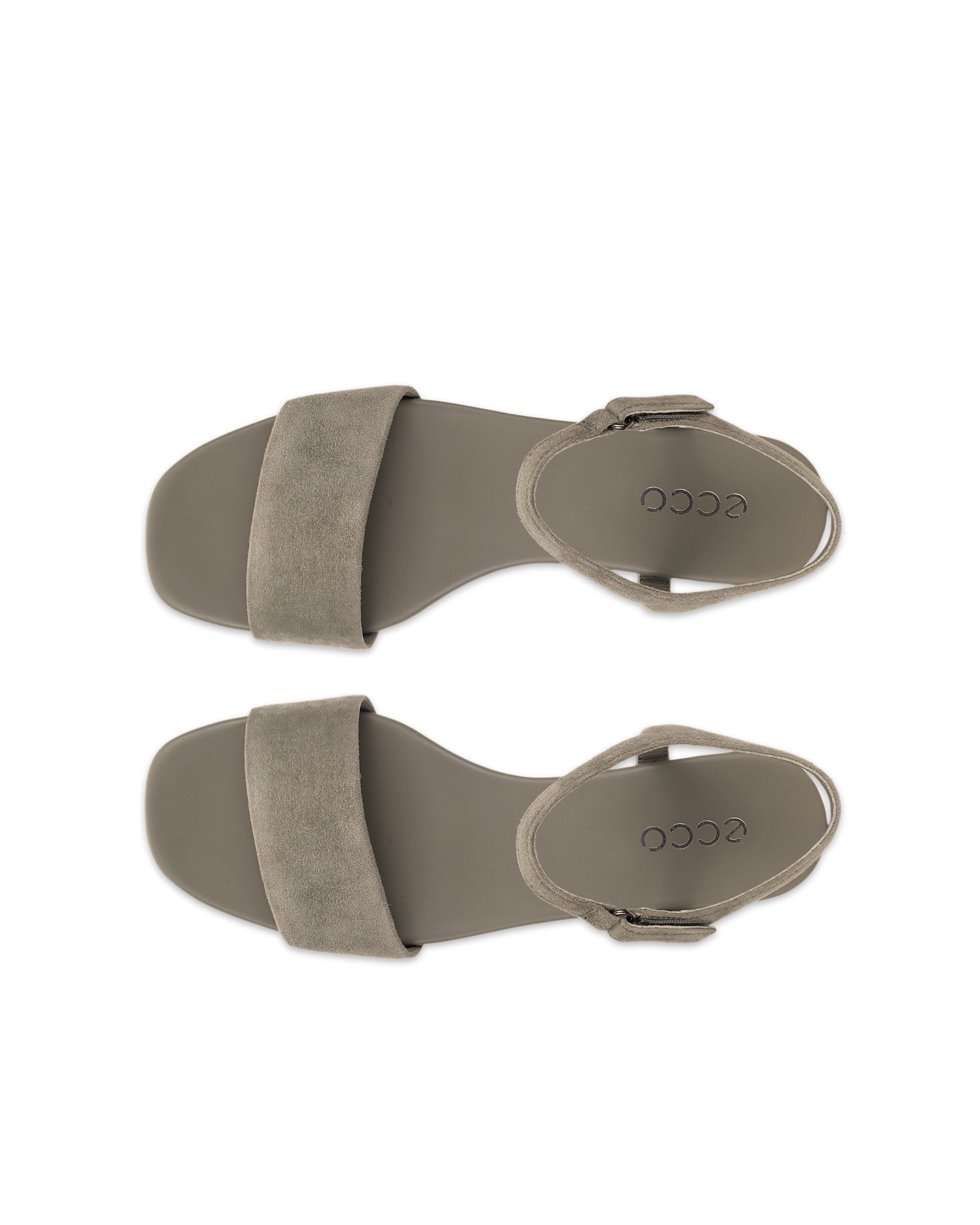 Women's ECCO® Astrid Leather Wedge Sandal - Green - Outside