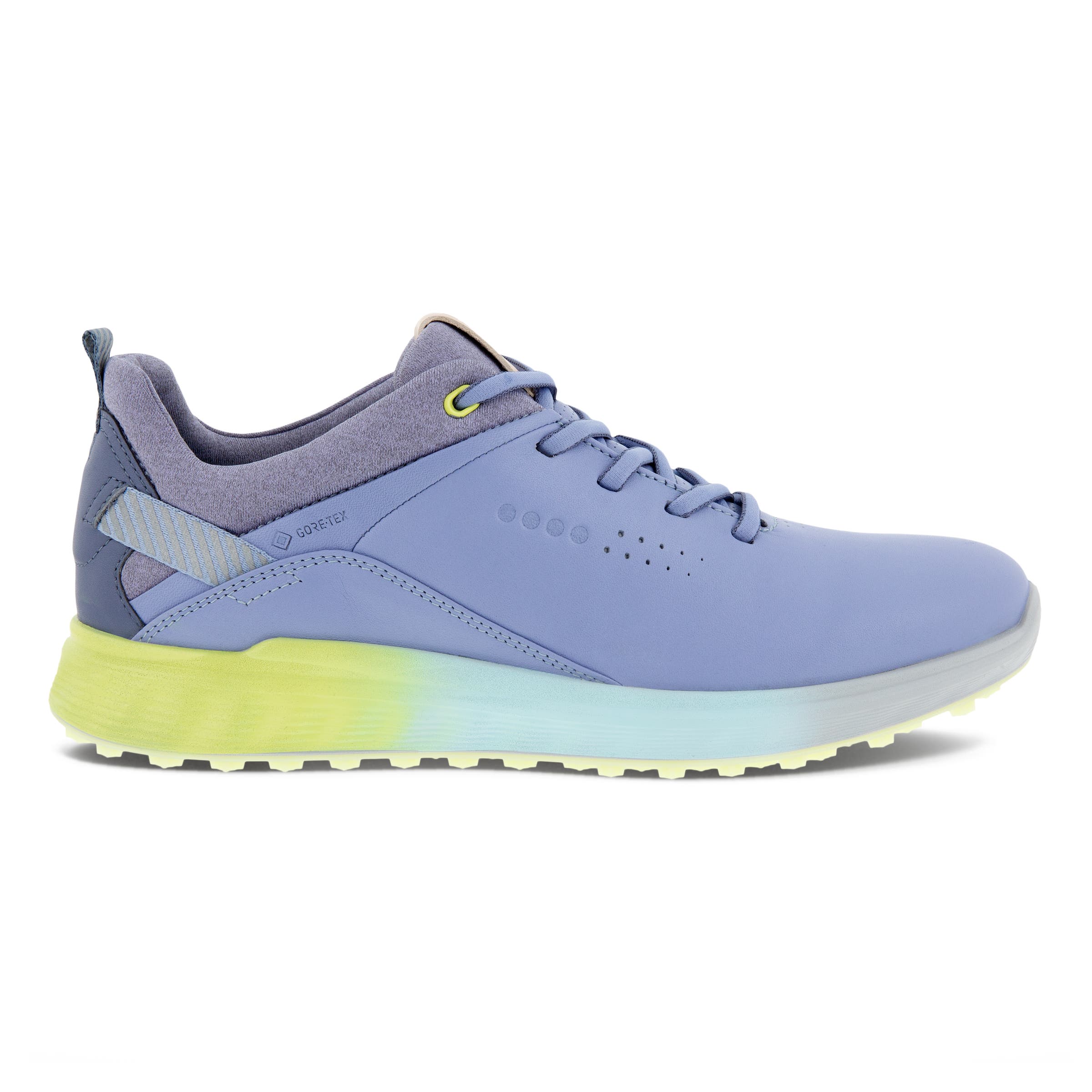 Ladies ECCO® Golf S-Three Leather Gore-Tex Shoe - Blue - Outside