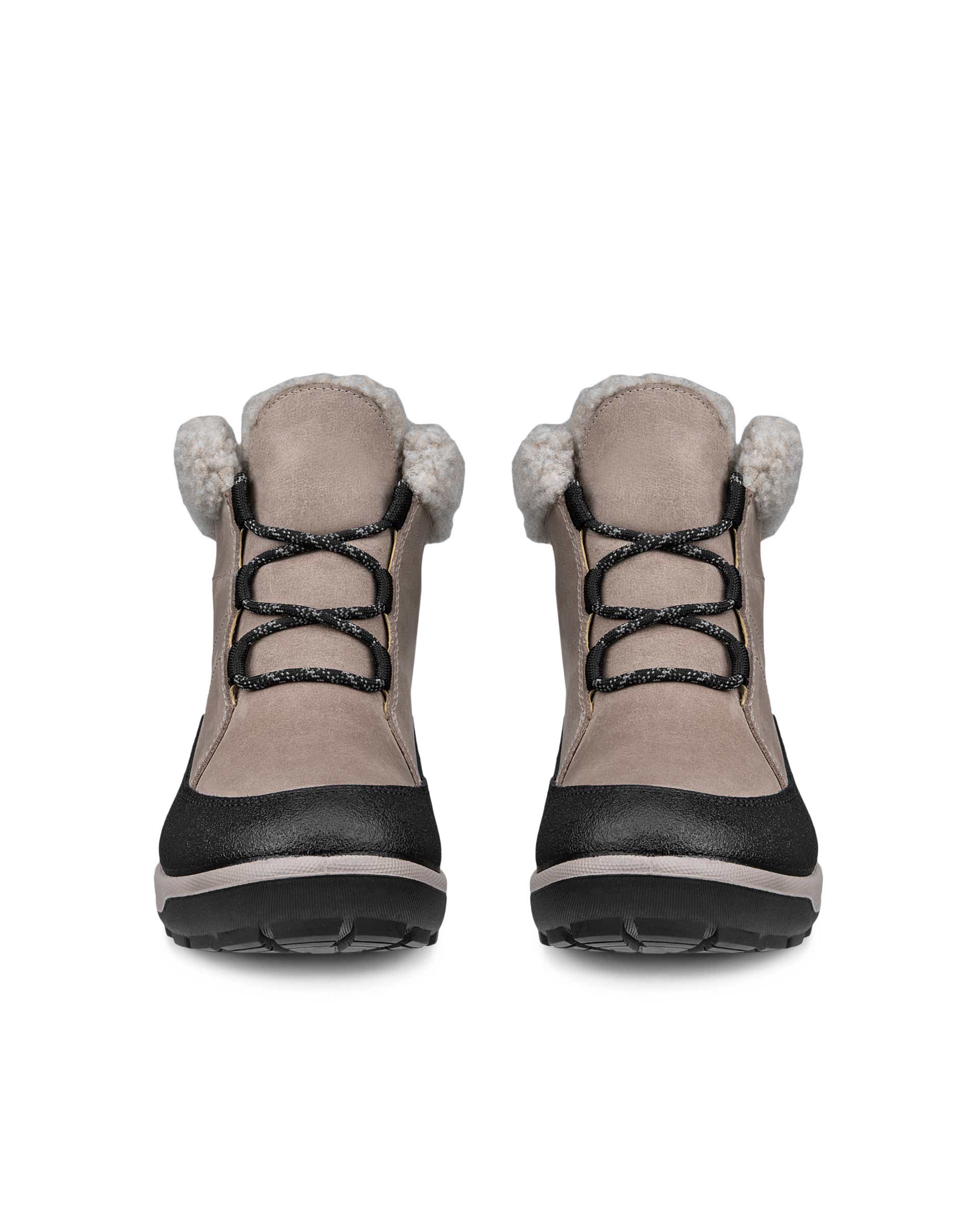 Women's ECCO® TRACE LITE Nubuck Waterproof Winter Boot - Grey - Front pair