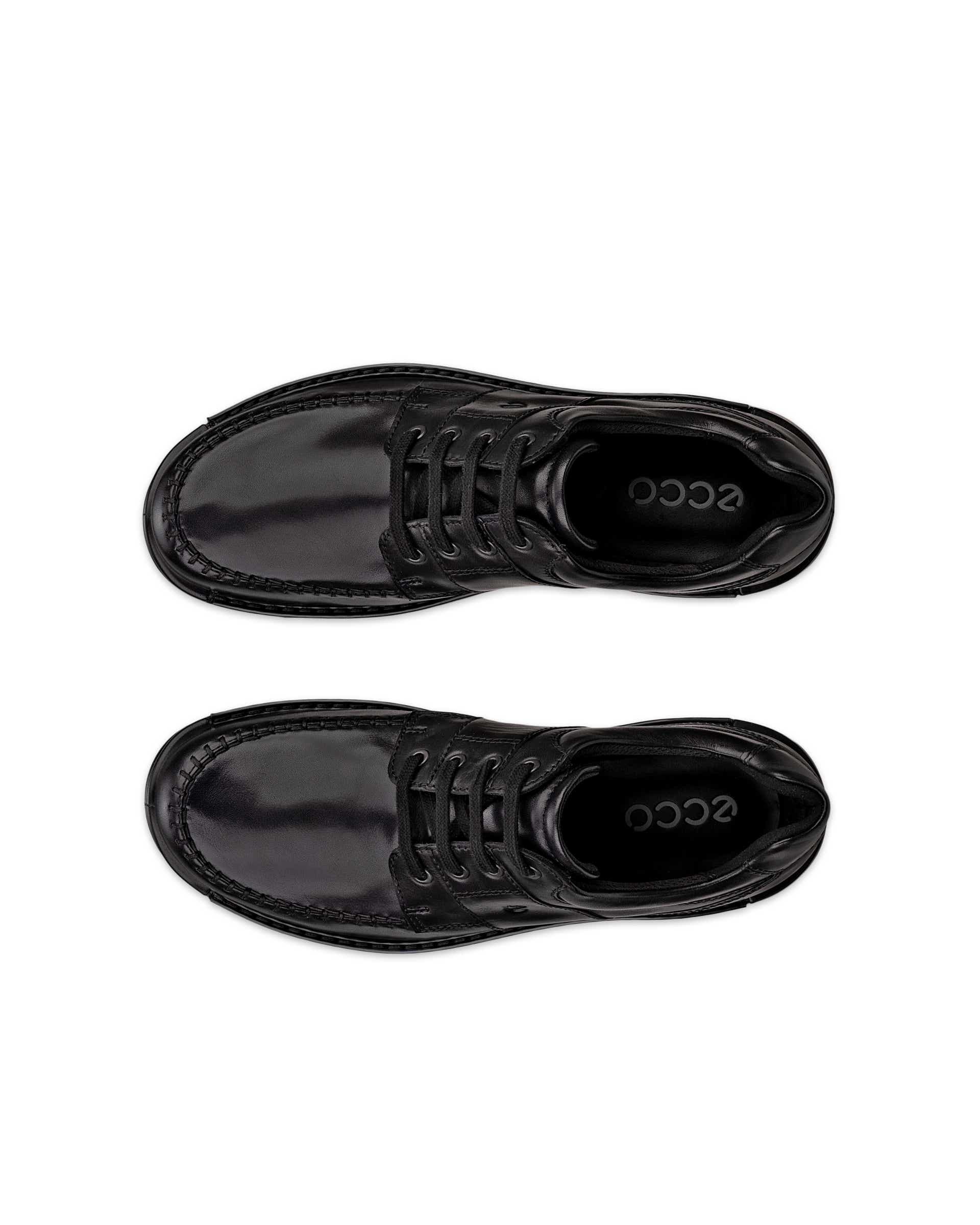 Men's ECCO® Fusion Leather Lace-Up Shoe - Black - Top left pair