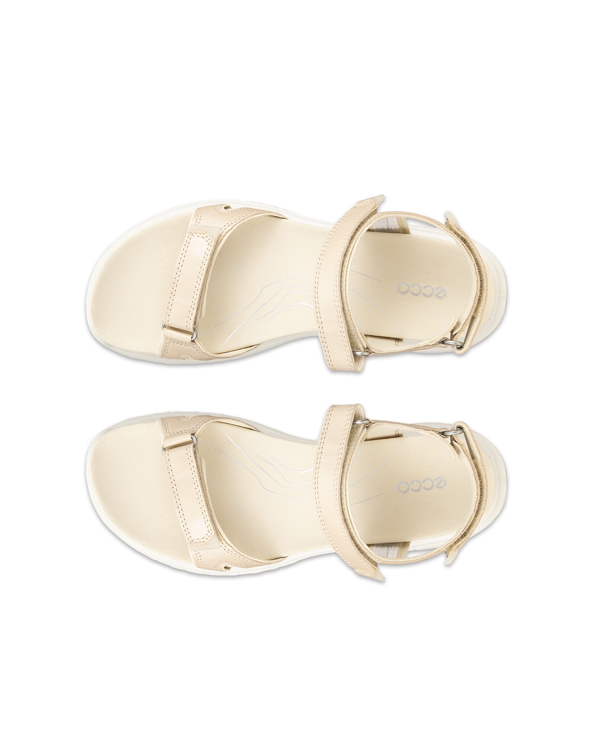 Women's ECCO® Offroad Roam Leather Walking Sandal - Beige - Top left pair