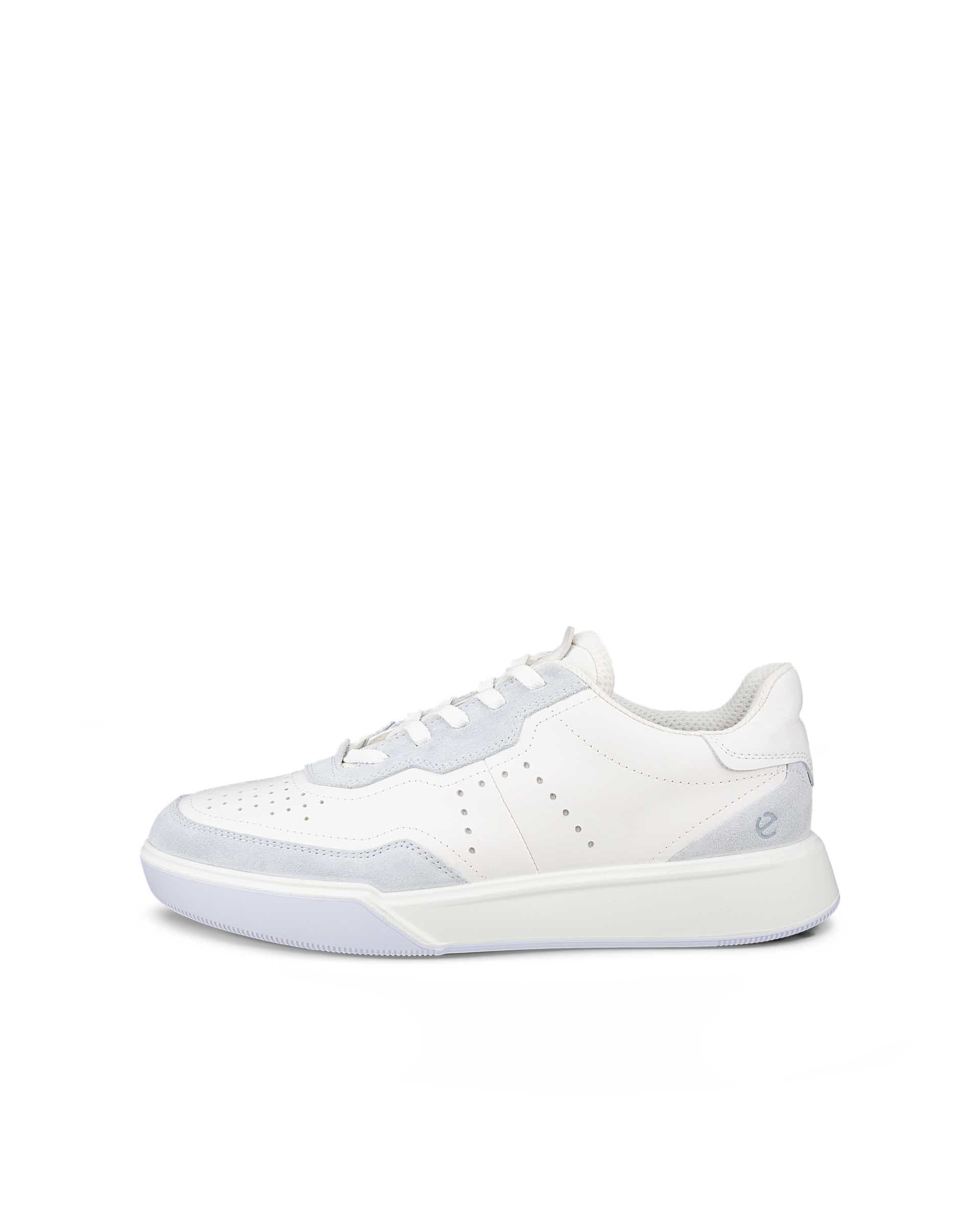 Women's ECCO® Street Court Leather Trainer - White - Outside
