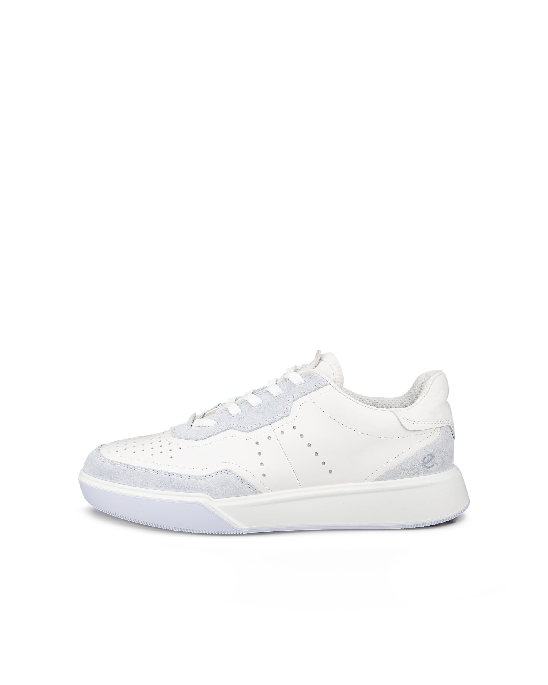 Women's ECCO® Street Court Leather Trainer - White - Outside