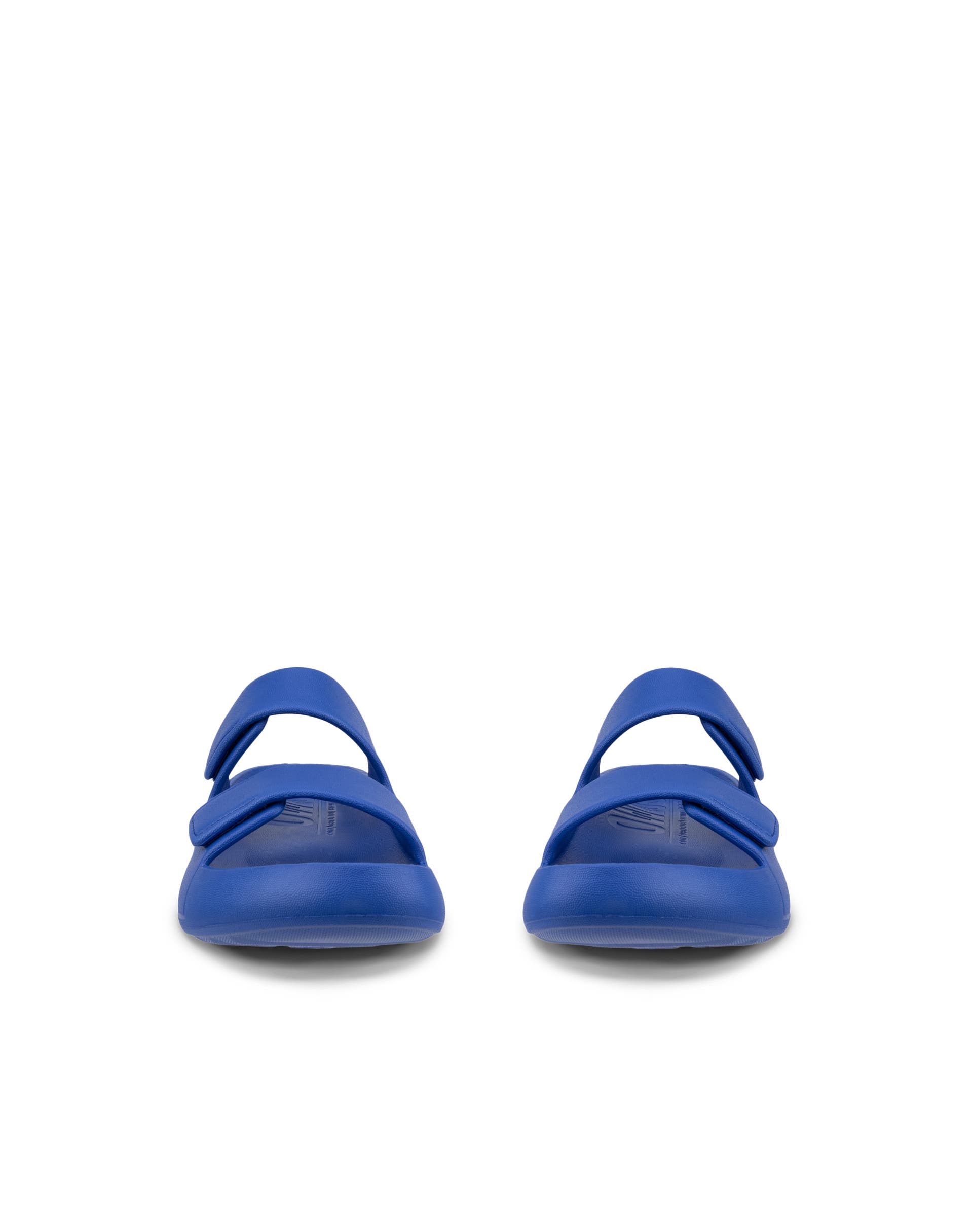 Unisex ECCO® Cozmo E Two Strap Sandal - Blue - Front pair