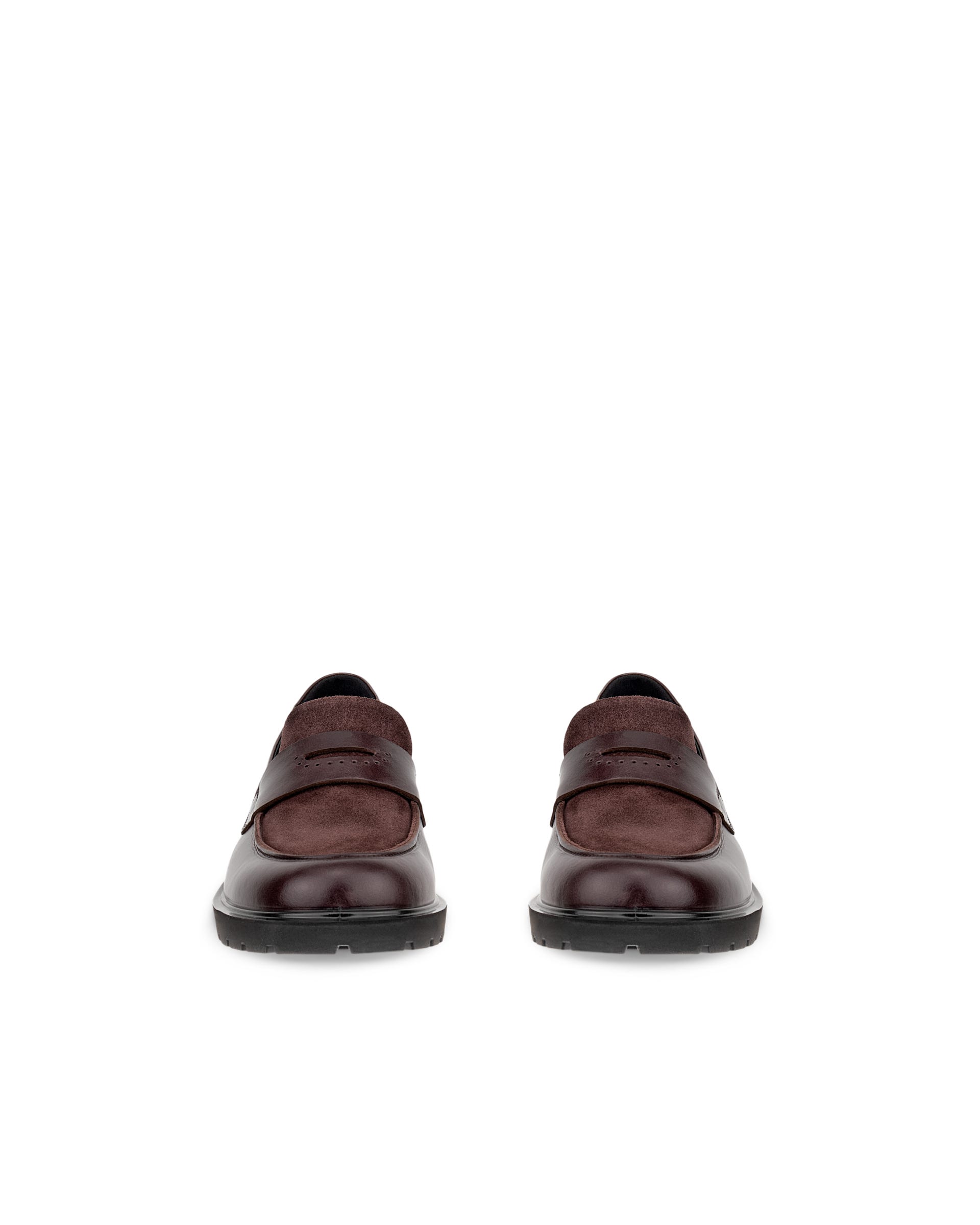 Damskie skórzane loafery ECCO® METROPOLE VIENNA - Brązowy - Front pair