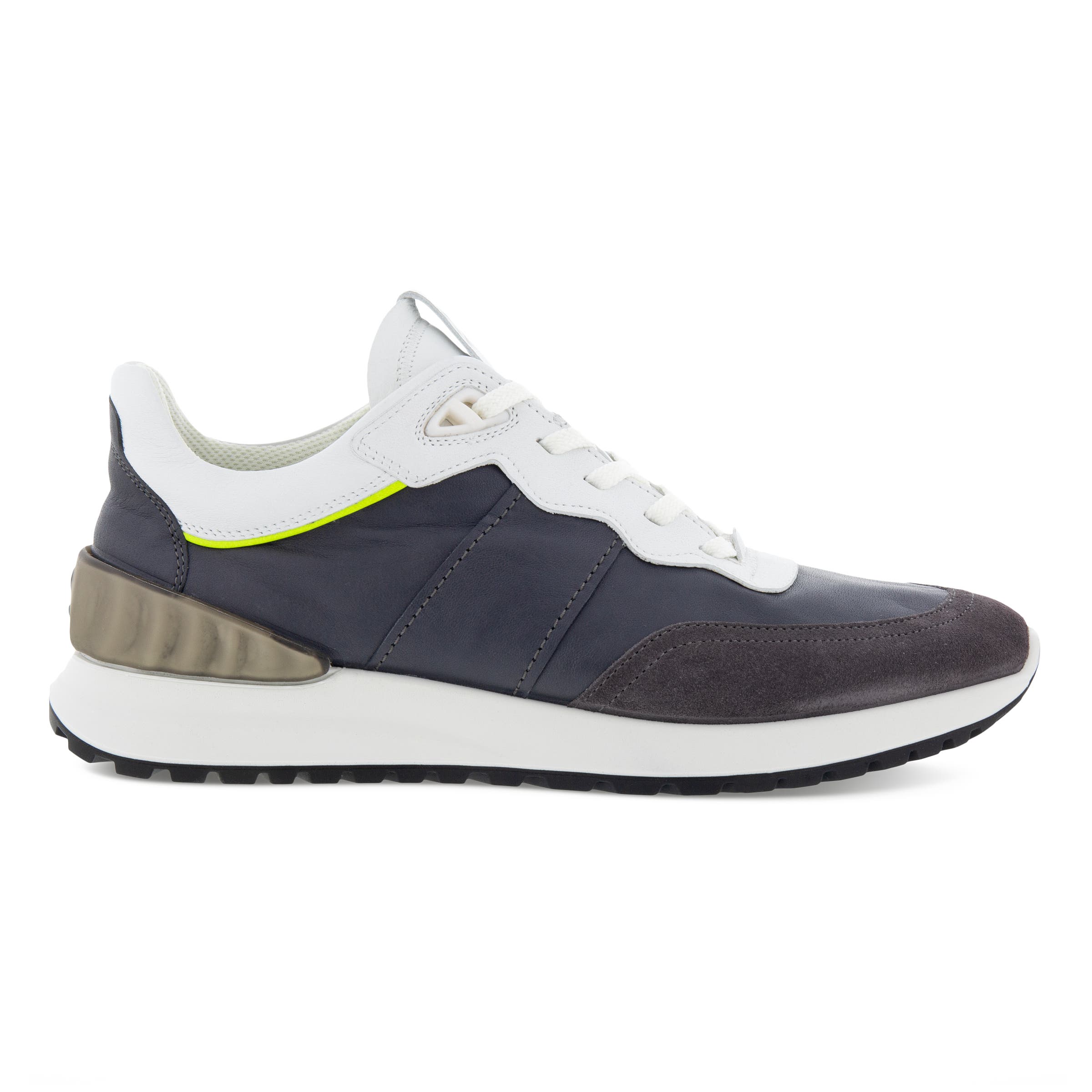 Men's ECCO® Astir Leather Sneaker - Grey - Outside