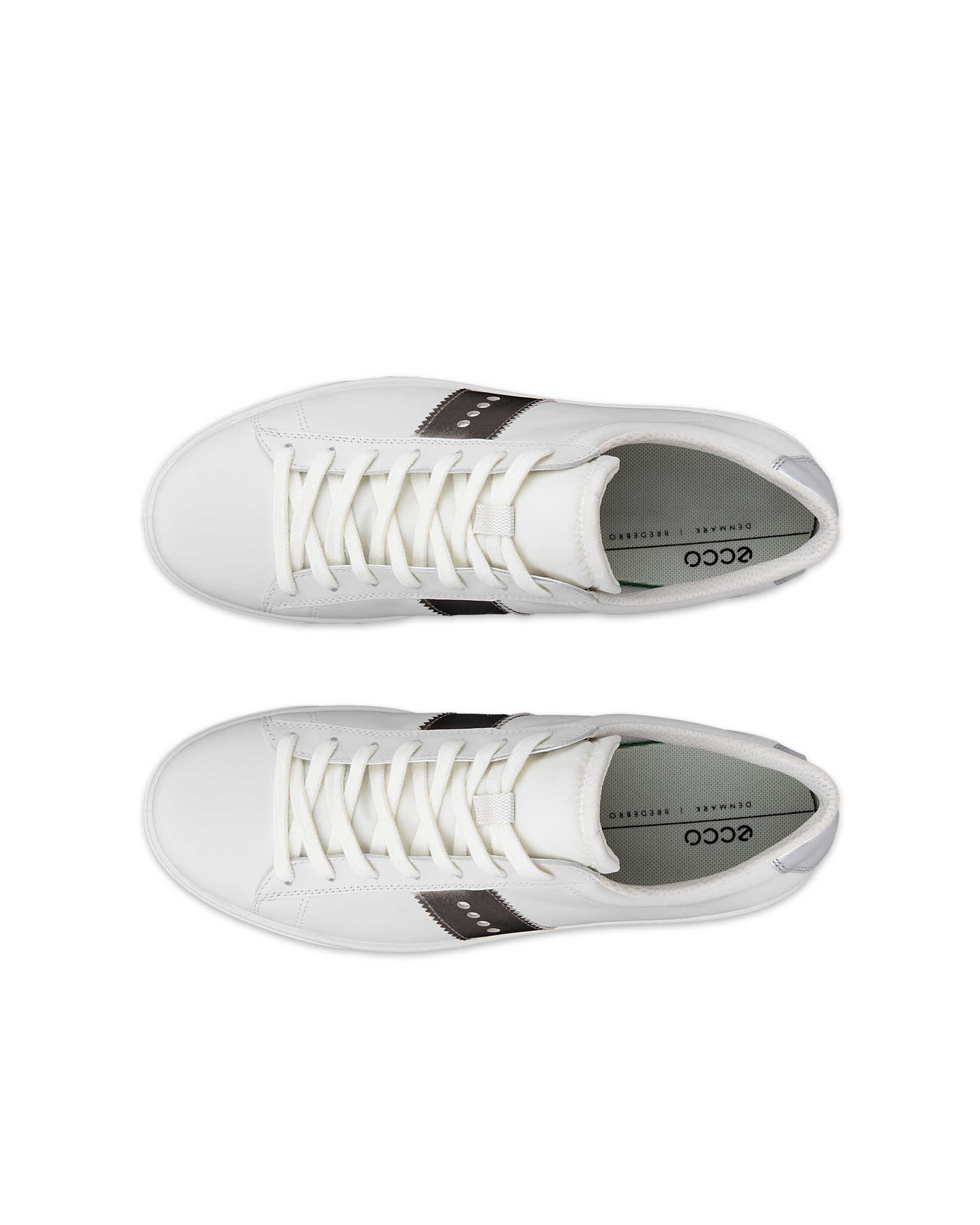 Women's ECCO® Street Lite Leather Sneaker - White - Top left pair
