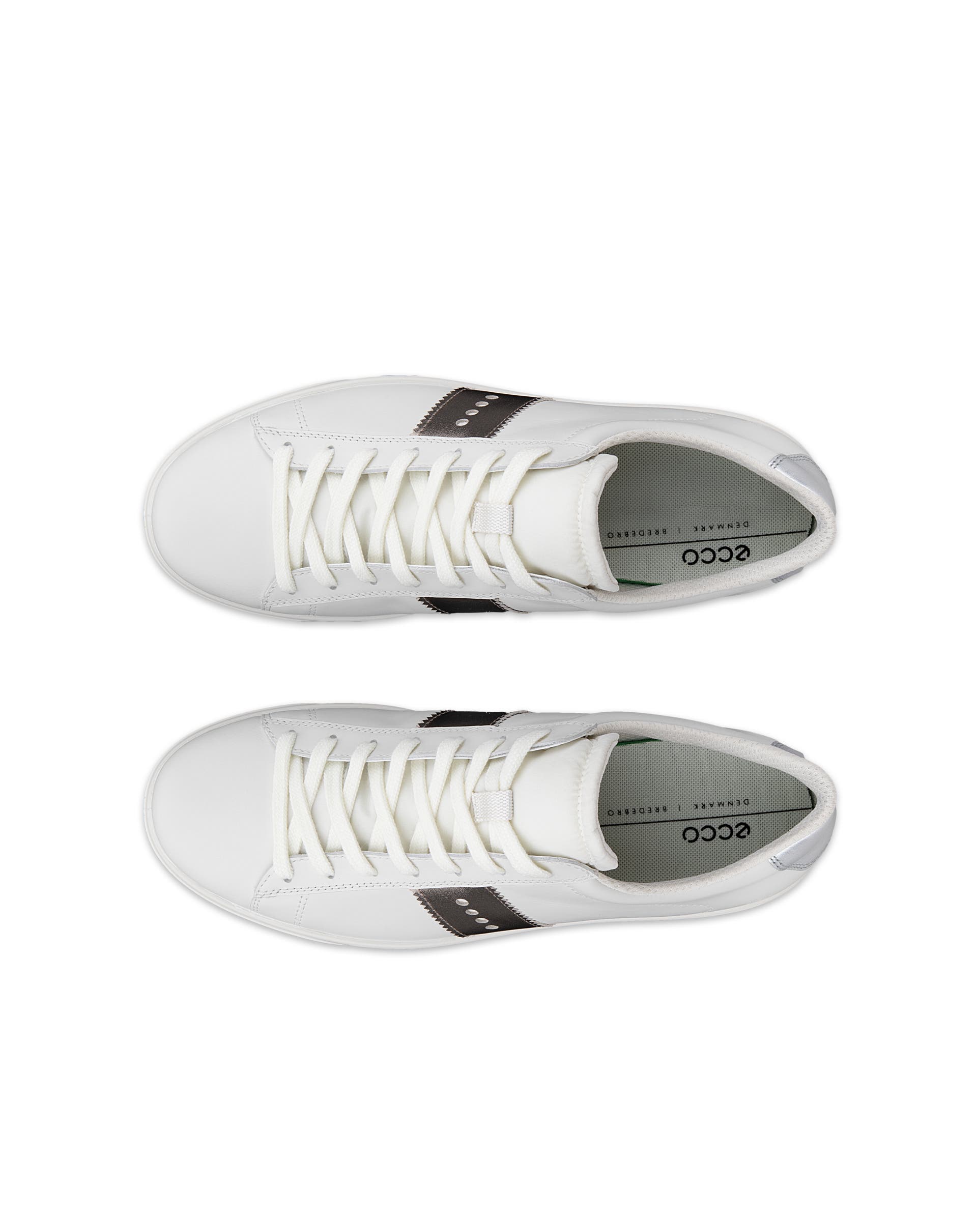 Women's ECCO® Street Lite Leather Sneaker - White - Top left pair