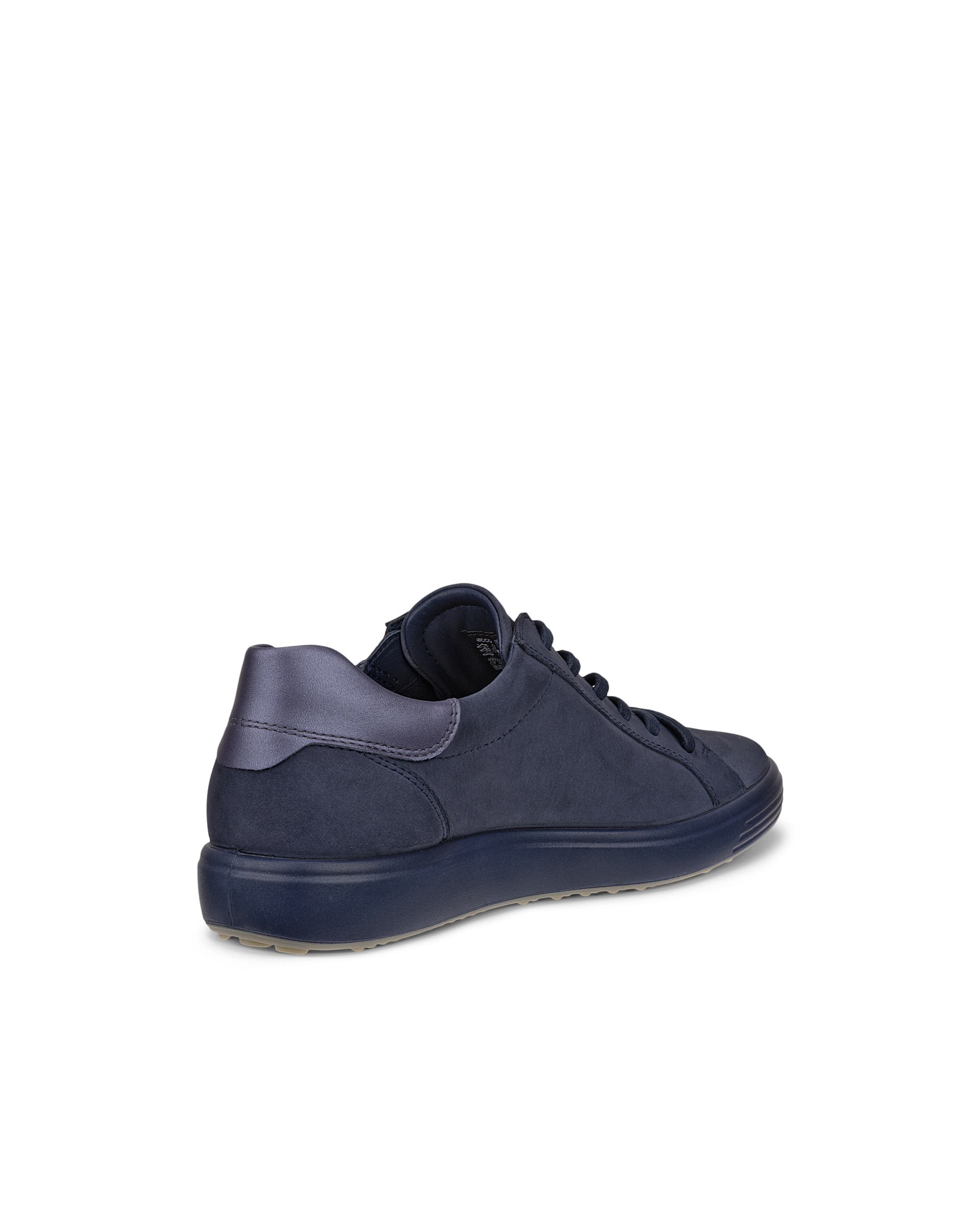 Women's ECCO® Soft 7 Leather Side-Zip Sneaker - Blue - Back