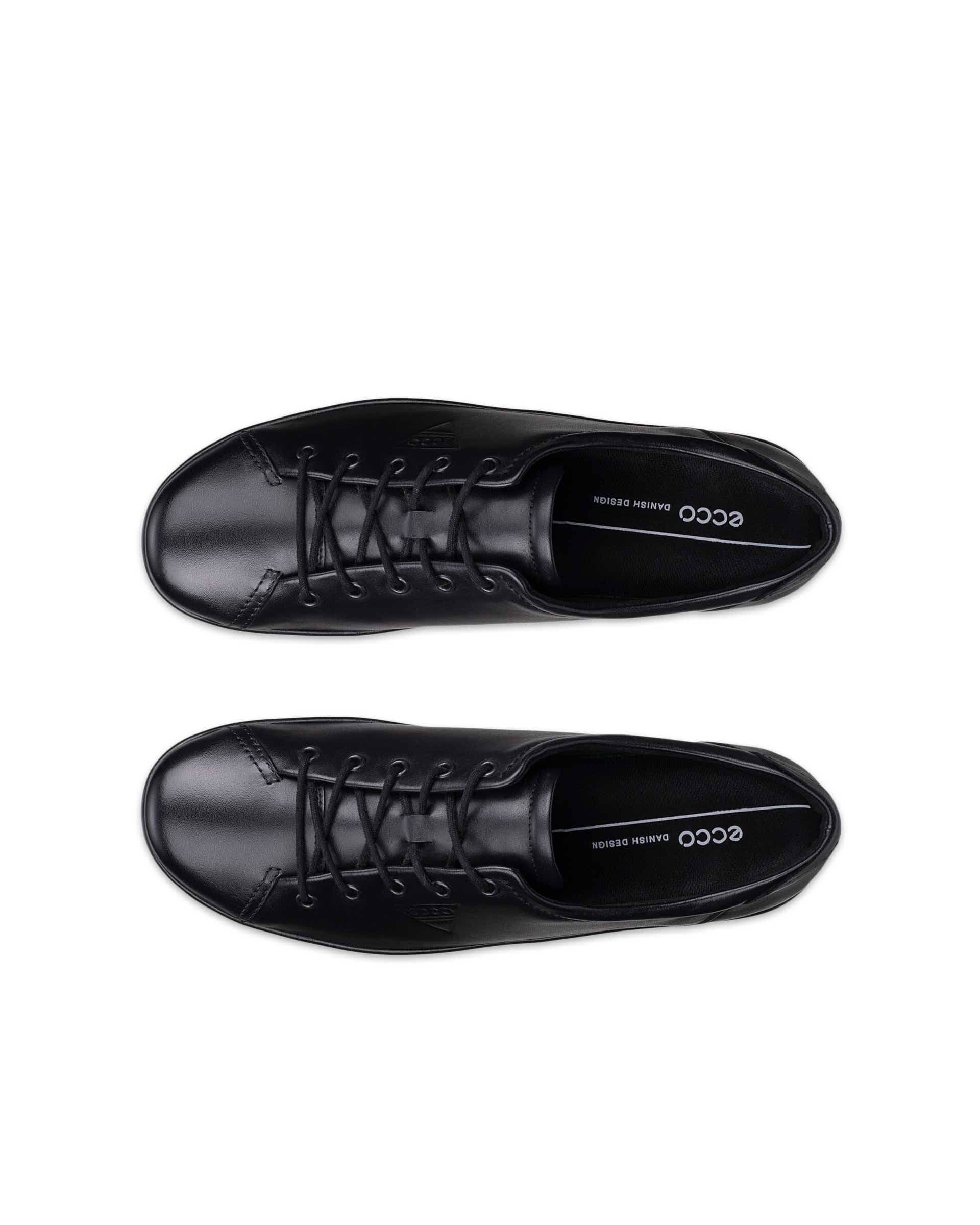 ECCO SOFT 2.0 LACE SHOE - Black - Top left pair