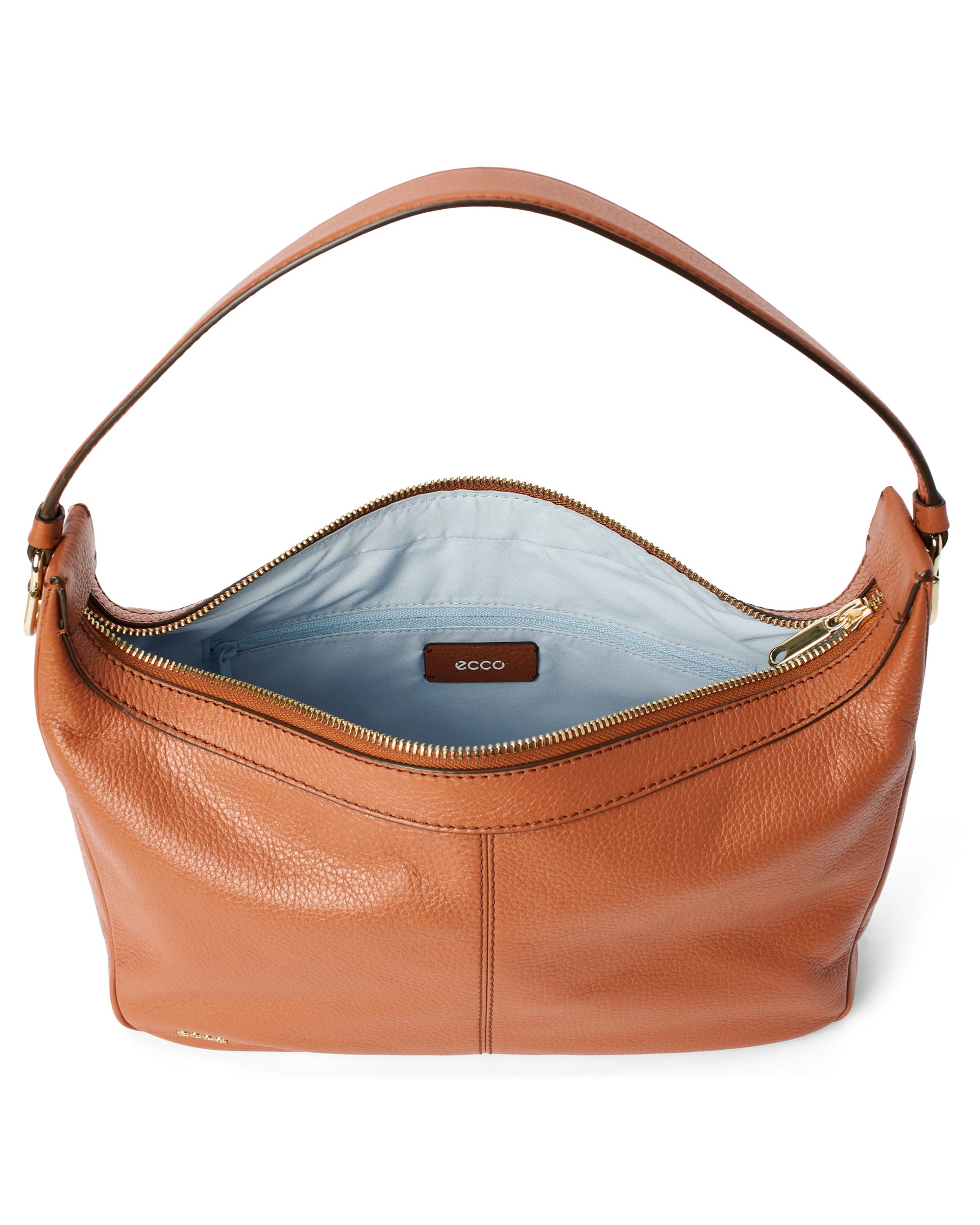 ECCO® Small Hobo Leather Shoulder & Crossbody Bag - Brown - Inside