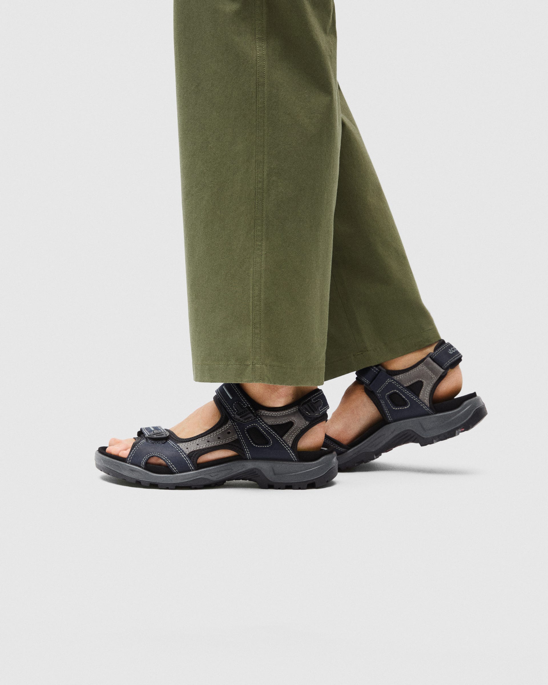 Men's ECCO® Offroad Nubuck Hiking Sandal - Blue - Lifestyle image-1